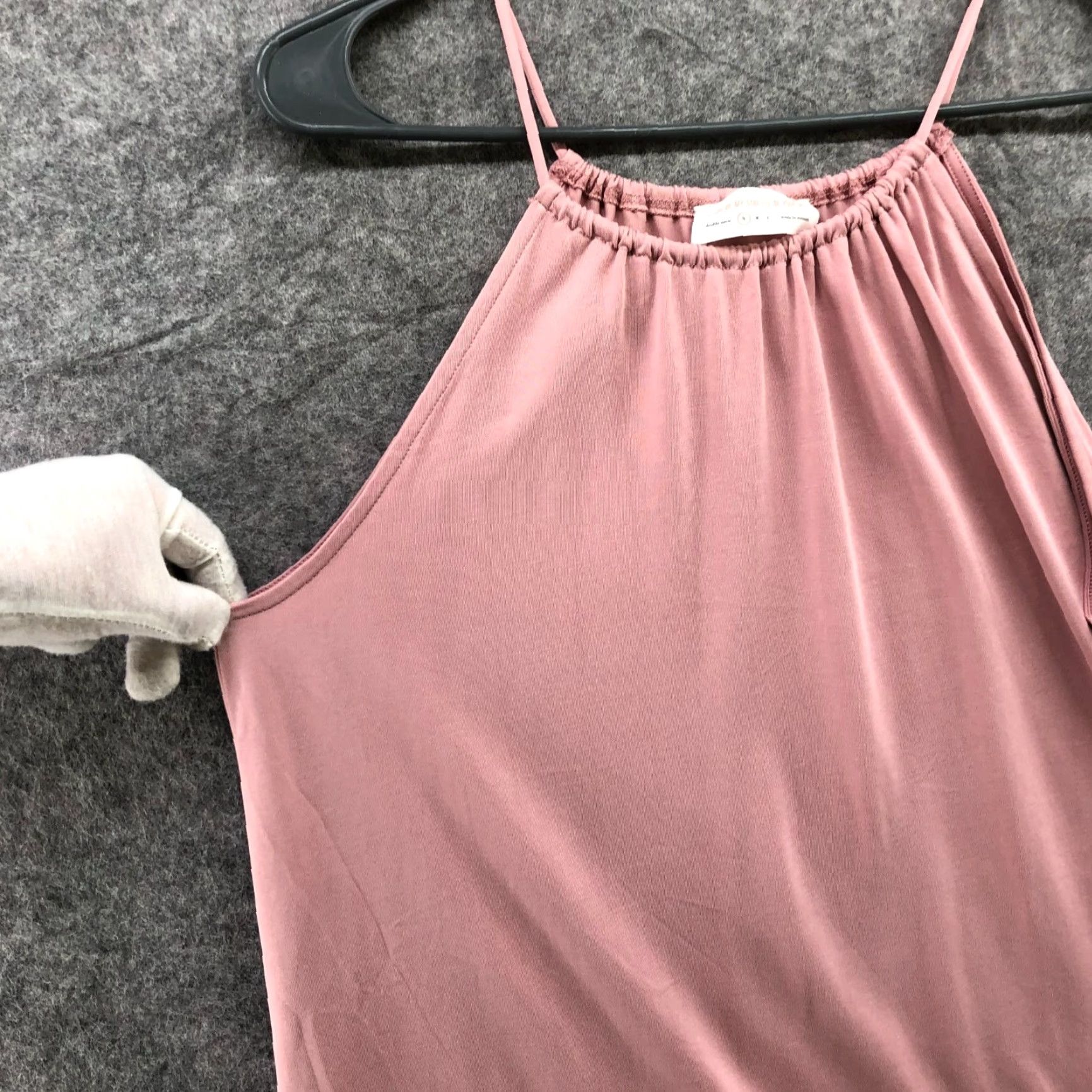 Vintage If You Be My Star I'll Be Your Sky Pink Modal Blend High Neck Cami Dress S Women's Casual Sleeveless Knit Short Dress Size S / US 4 / IT 40 - 5 Thumbnail