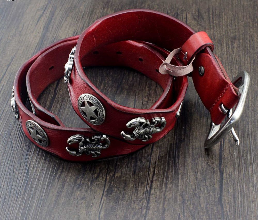 Japanese Brand × Leather Scorpion Studded Leather Belt Size ONE SIZE - 3 Thumbnail