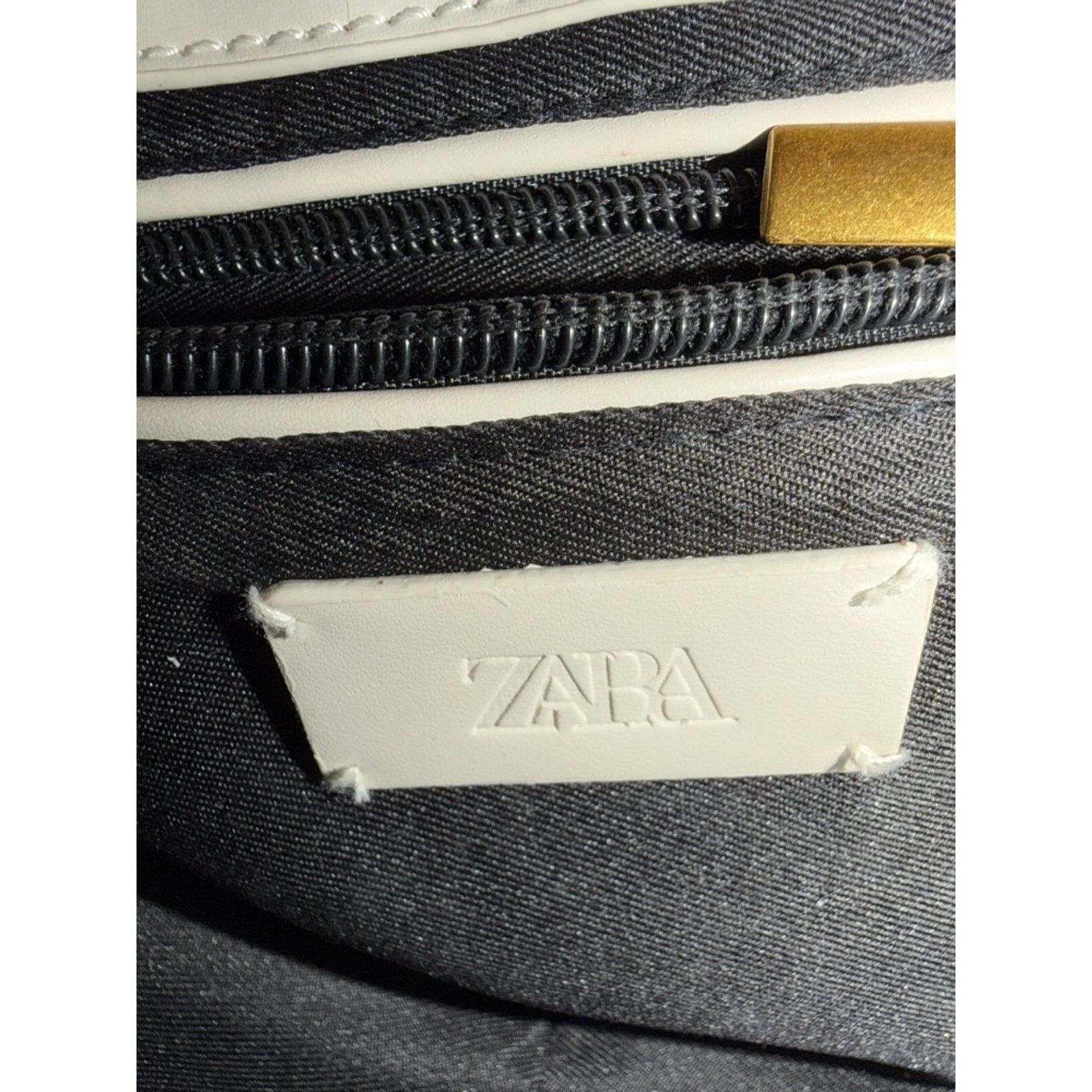 Zara Zara Cream Asymmetric Bag Sculptural Half Moon Purse EUC Size ONE SIZE - 2 Thumbnail