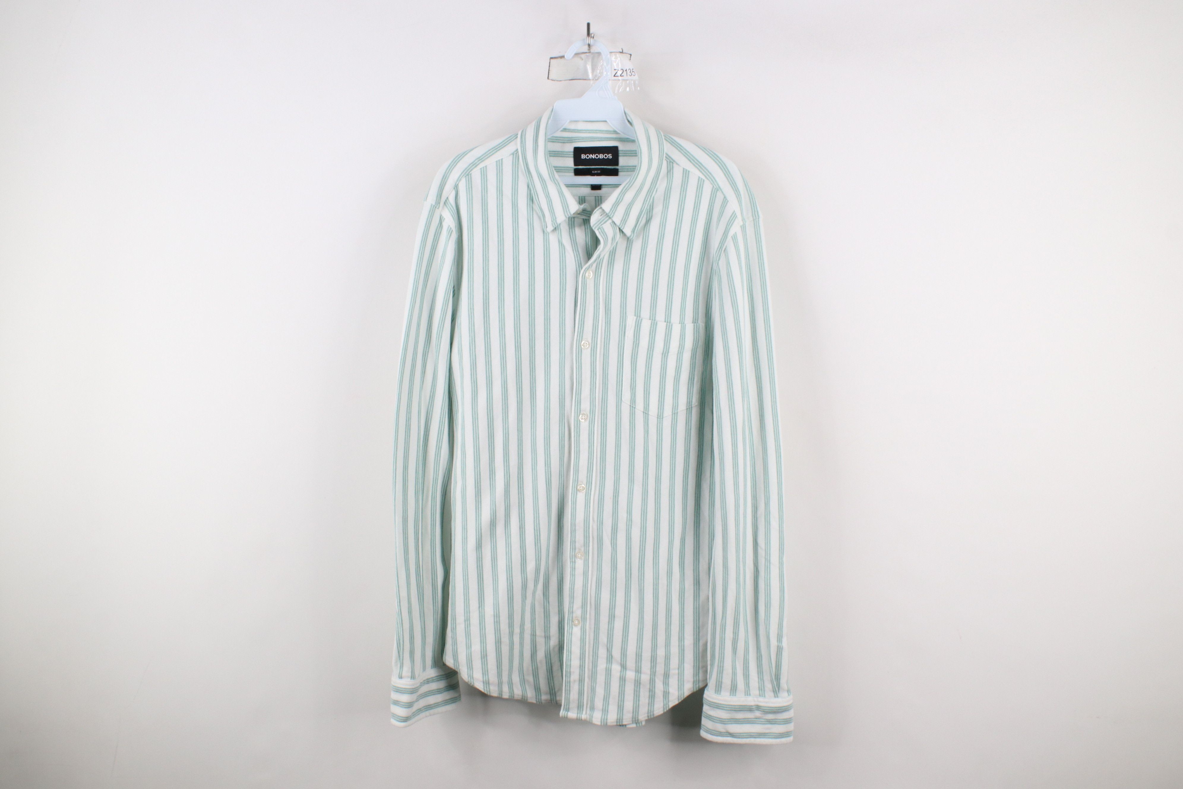 Bonobos × Vintage Bonobos Fit Striped Knit Collared Button Down Shirt Cotton Size US M / EU 48-50 / 2 - 1 Thumbnail