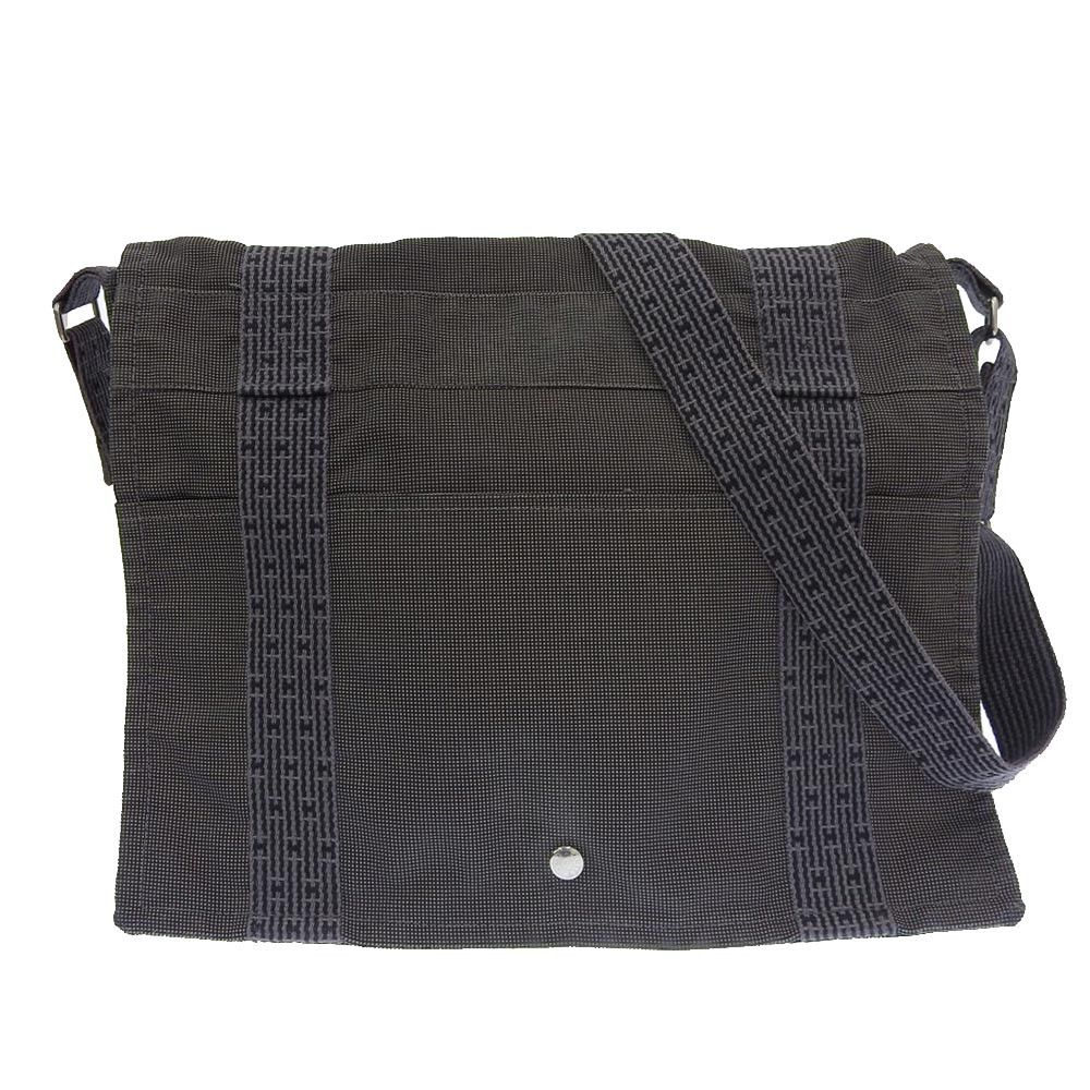 Hermes Hermes Bazas Mm Canvas Shoulder Bag Canvas Crossbody Bag in Grey, Women's
