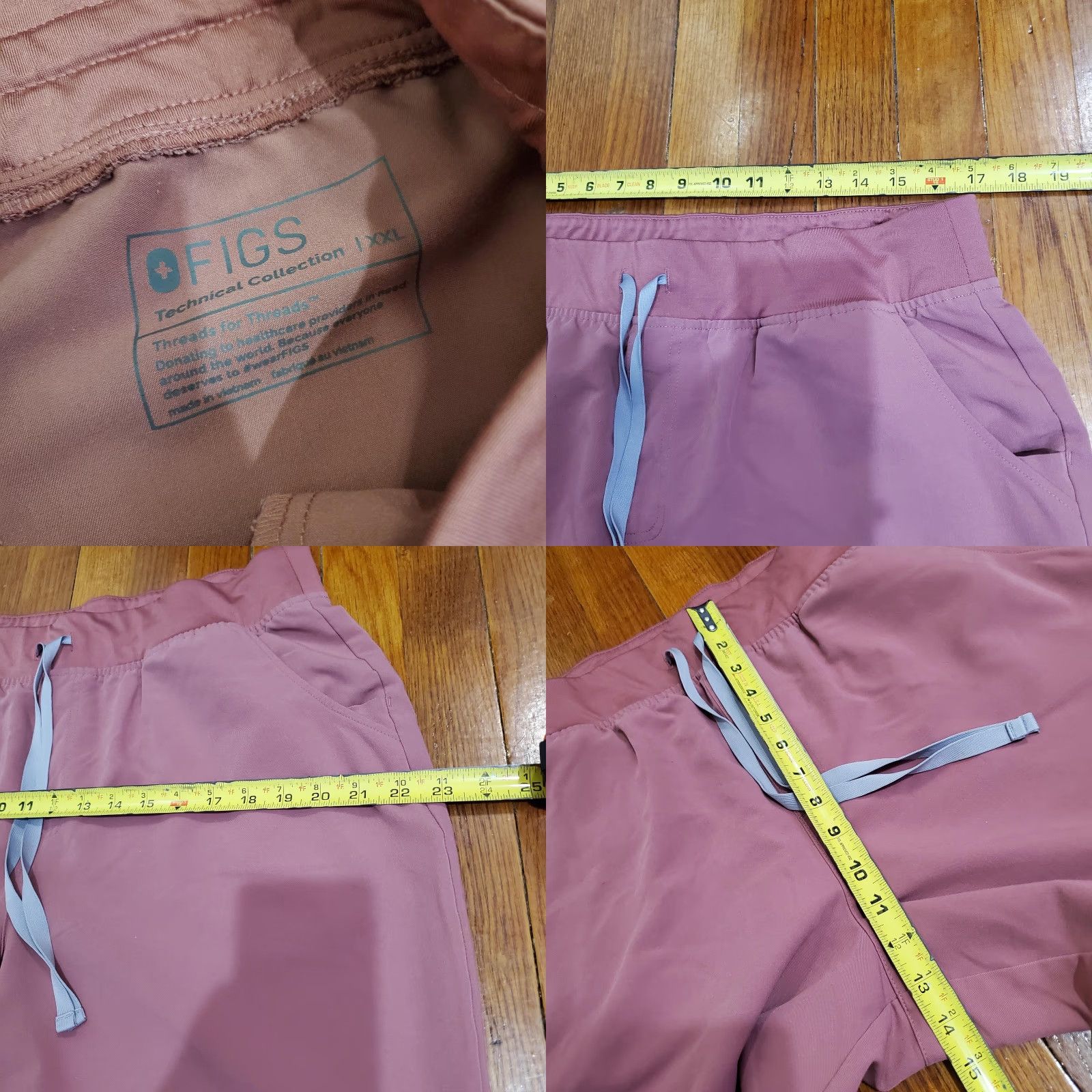 Vintage FIGS Zamora Jogger Scrub Pants Womens XXL Pink Technical Collection Workwear Size 40" / US 18 - 8 Thumbnail