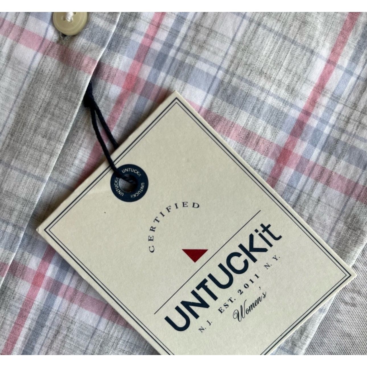 UNTUCKit UNTUCKIT Chasseles Plaid Shirt Cotton Gray Pink Size 10 Size S / US 4 / IT 40 - 5 Thumbnail
