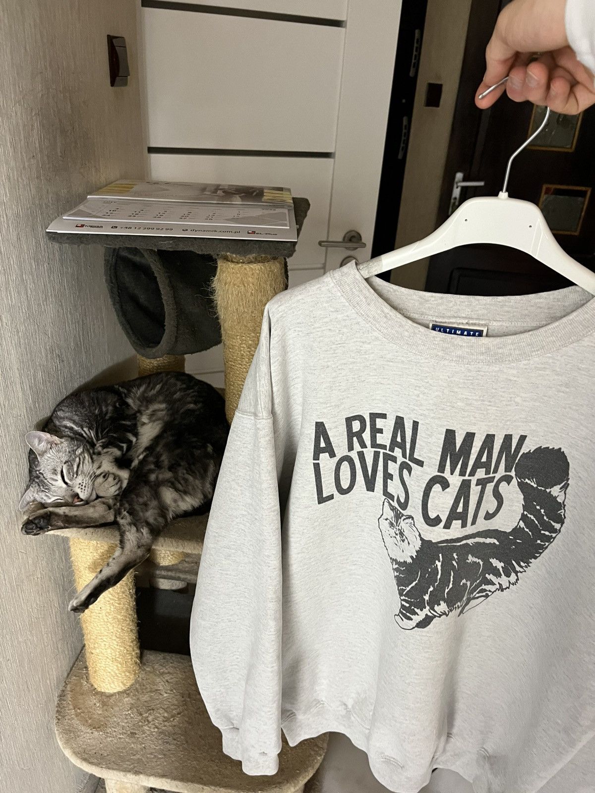 Vintage Vintage 90s Hanes Ultimate cotton A real man loves cats y2k Size US M / EU 48-50 / 2 - 18 Thumbnail