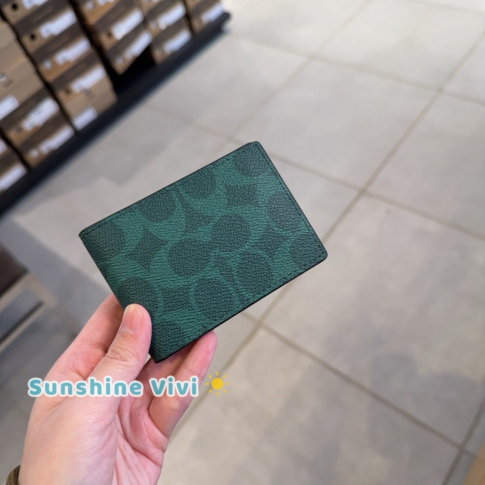 Coach NWT Coach Men's Compact Billfold Wallet CW368 Sea Green Size ONE SIZE - 1 Thumbnail
