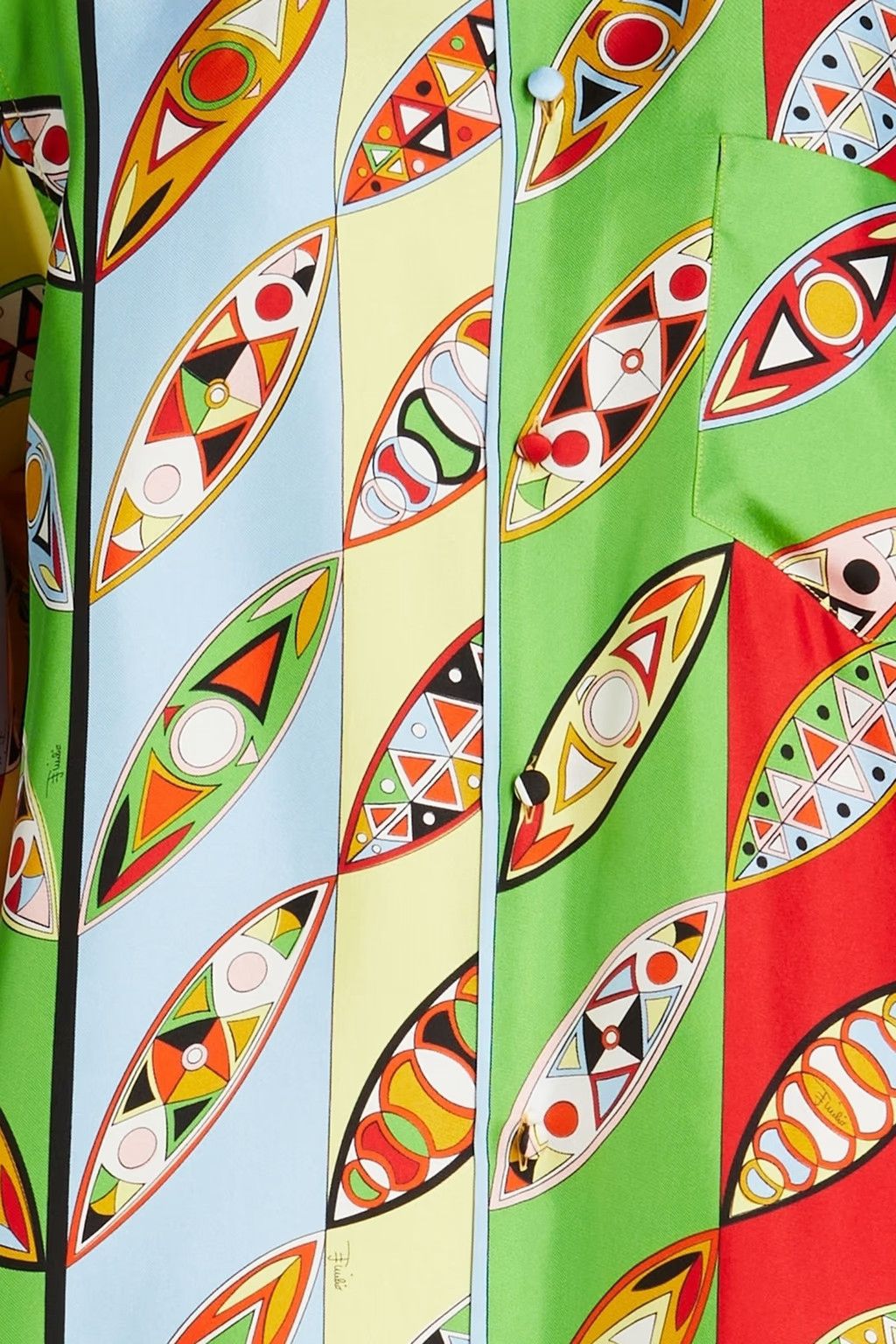 Emilio Pucci o1mle1224 Girandole Print Button-Ups Shirt in Multicolor Size S / US 4 / IT 40 - 4 Thumbnail