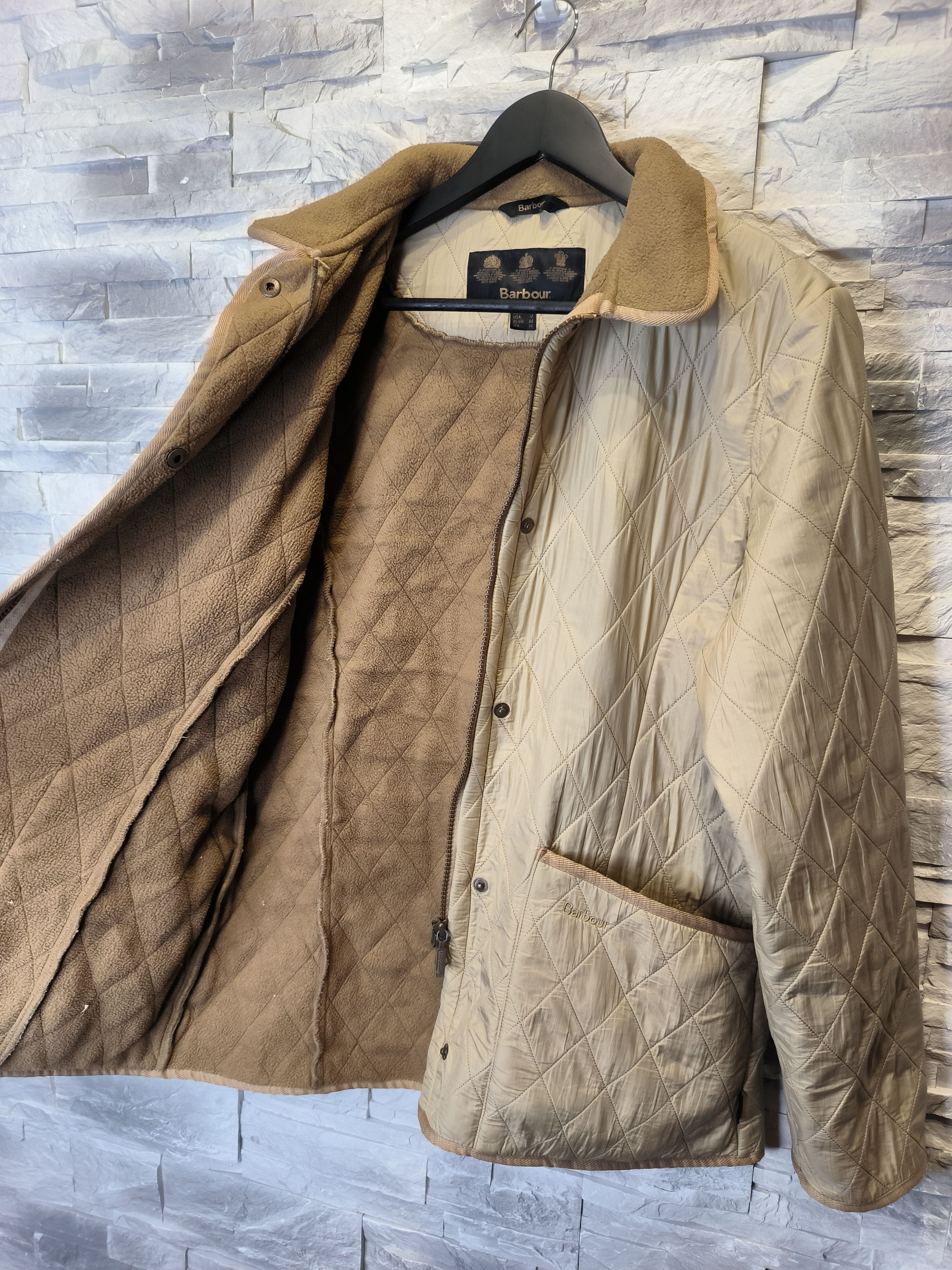 Barbour Barbour Jacket Logo Beige Vintage Polarquilt Size L / US 10 / IT 46 - 4 Thumbnail