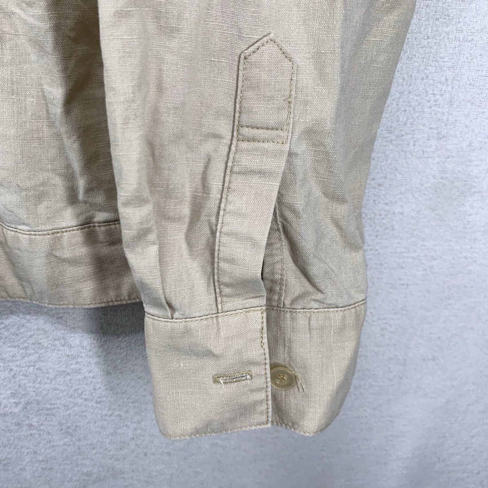 Evan Picone VINTAGE Women's Linen Blend Button-Up Shirt 1X Beige Embroidered All Seasons Bohemian Evan Picone Size XL / US 12-14 / IT 48-50 - 7 Thumbnail