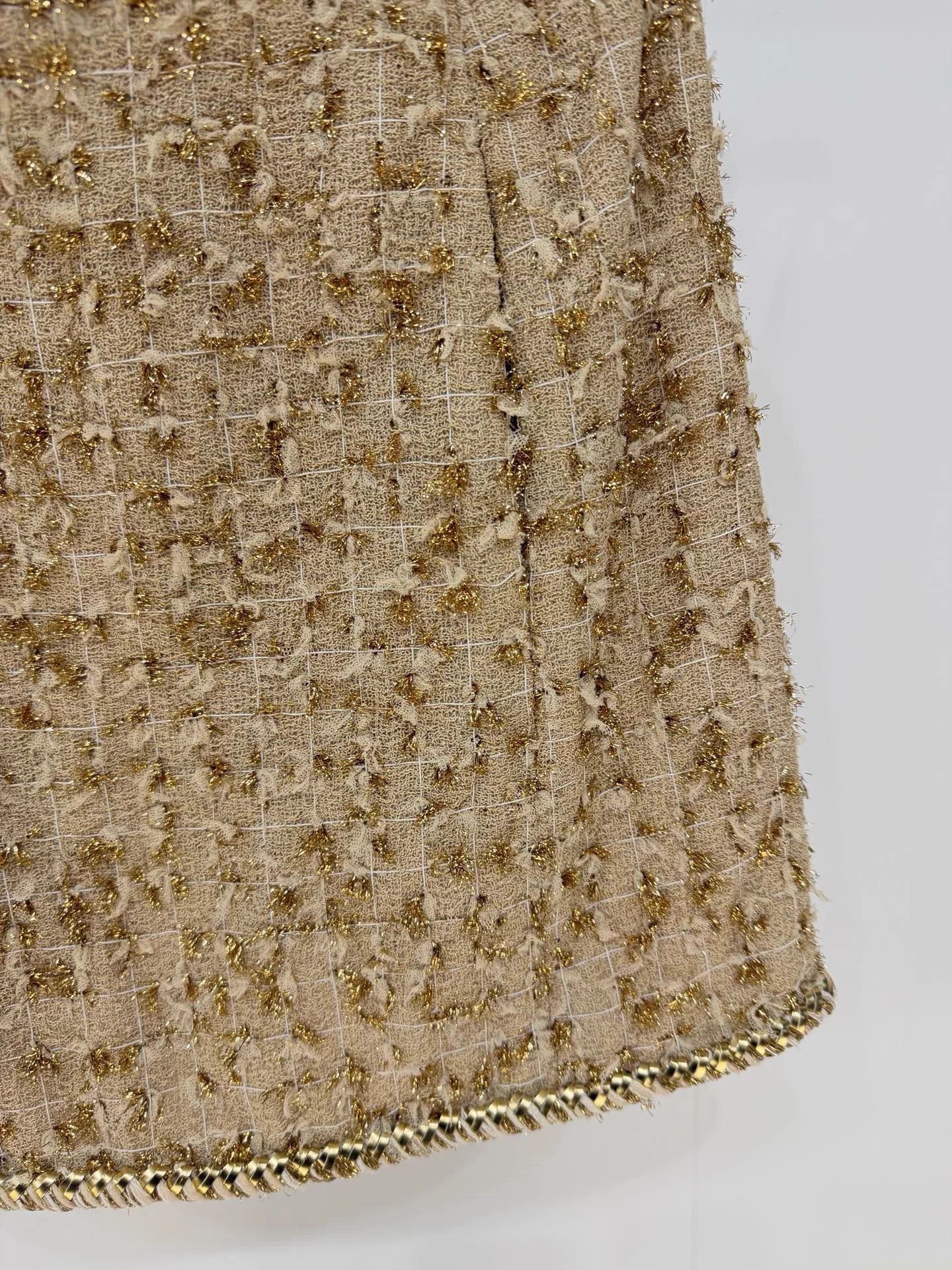 Chanel Chanel Beach Collection Gold Woven Skirt 99 New FR34 Size 25" / US 0 / IT 36 - 3 Thumbnail