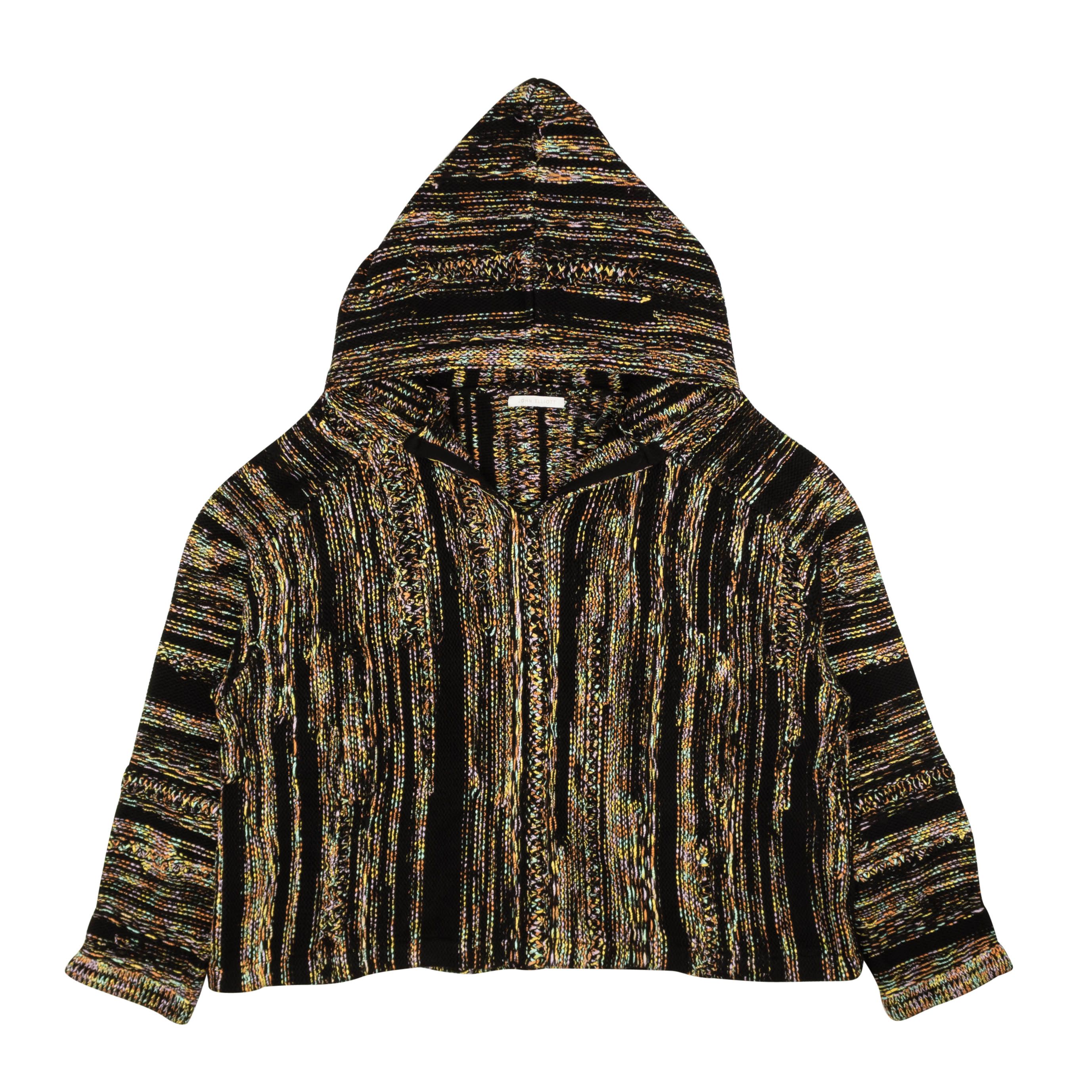 image of John Elliott Black Multi Space Dye Poncho Cape Size Xss, Men's