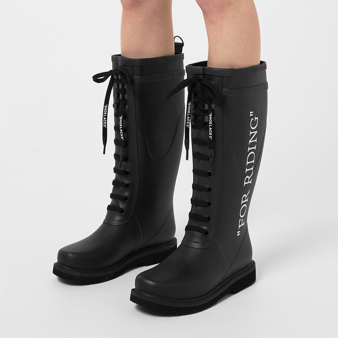 Off-White o1g2r1mq0125 For Riding Boots in Black & White Size US 8 / IT 38 - 2 Thumbnail