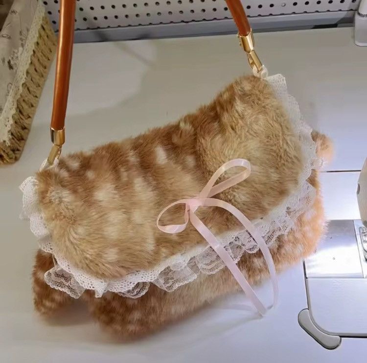 Other Y2K Fluffy Lace Bow Shoulder Bag Fairy Kawaii Size ONE SIZE - 2 Thumbnail
