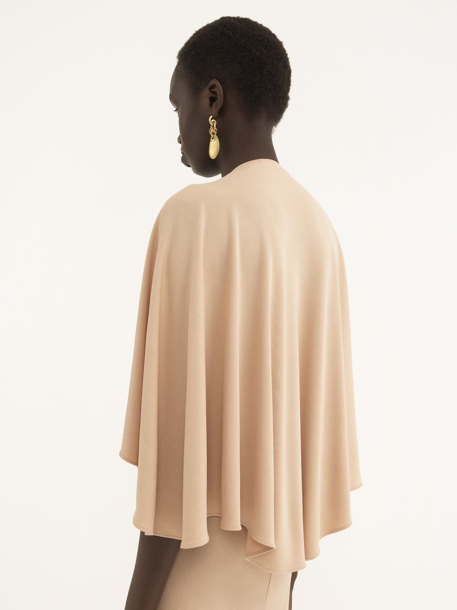 Chloe o1loc1c11025 Long Cape Dress in Delicate Pink Size M / US 6-8 / IT 42-44 - 5 Thumbnail