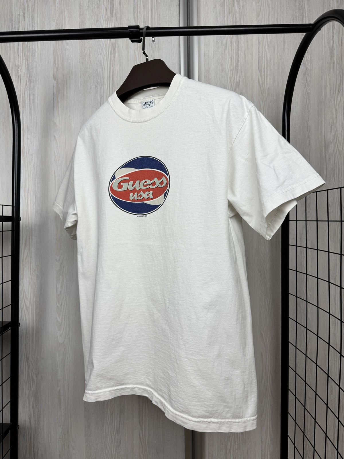 Guess Guess USA vintage 90s big logo 1997 white tee shirt Size US M / EU 48-50 / 2 - 4 Thumbnail