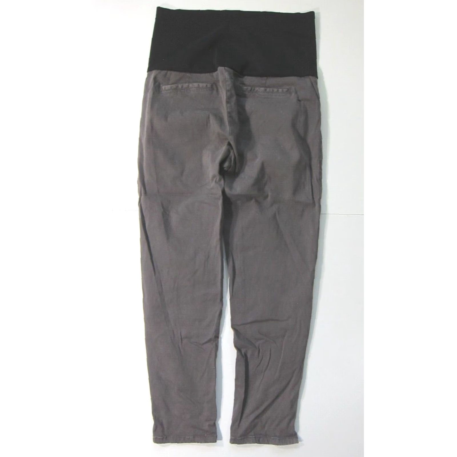 Vintage Lila Ryan Chino Pant Women 10 Maternity Rayon Stretch Grey Black 30" Waist 27" Inseam Regular/Relaxed Tapered Front Pull On Size 32" / US 10 / IT 46 - 2 Thumbnail