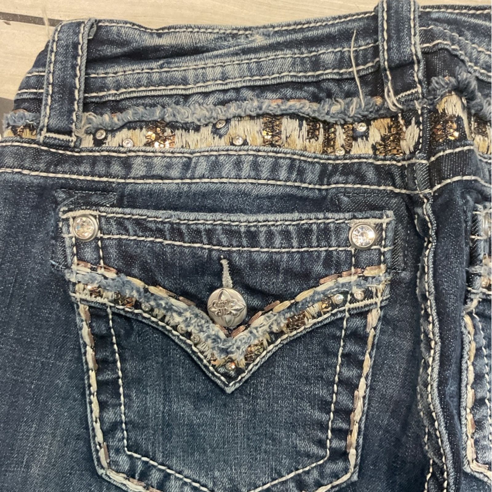Miss Me Y2K Miss Me Straight Signature Embroidered Jeans Size 28" / US 6 / IT 42 - 3 Thumbnail