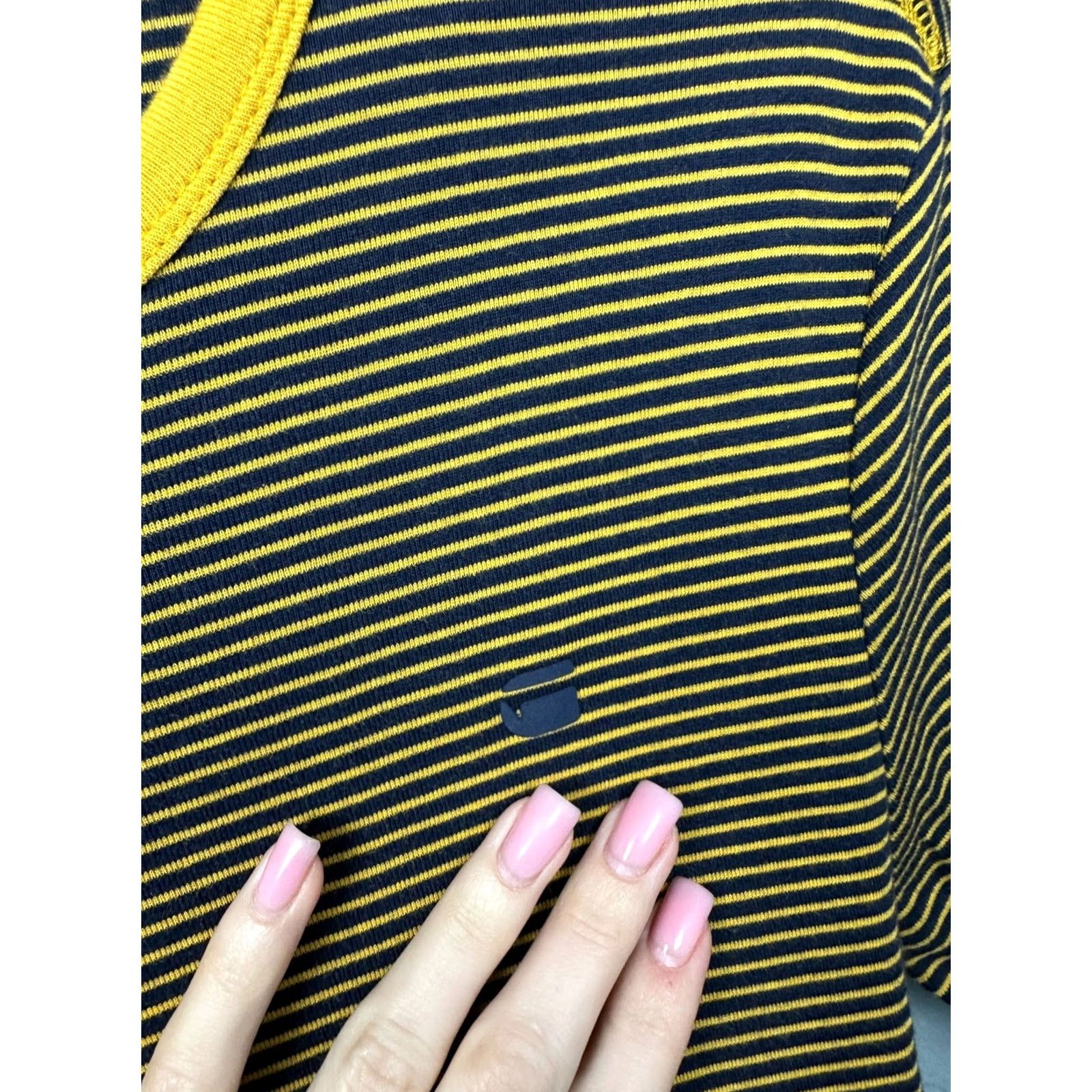 G-Star G Star Raw Mens Ciaran Stripe T-Shirt M Yellow Cotton Logo Shirt Mens XS-XL Size US M / EU 48-50 / 2 - 3 Thumbnail