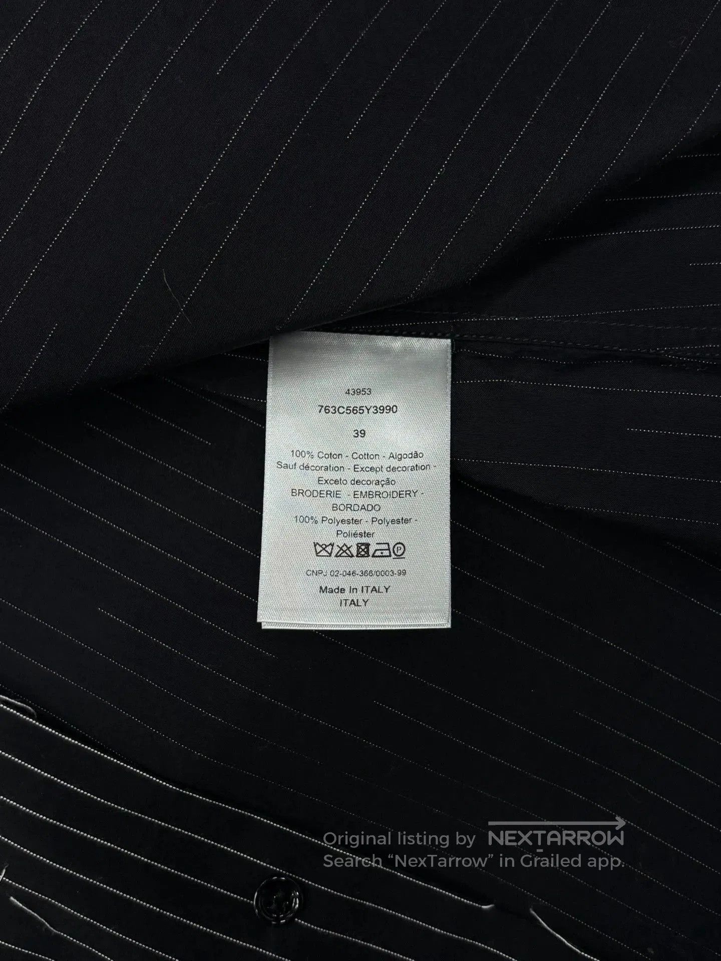 Dior Black Sleeveless Striped Abstract Button-Up Shirt. Size US M / EU 48-50 / 2 - 7 Thumbnail