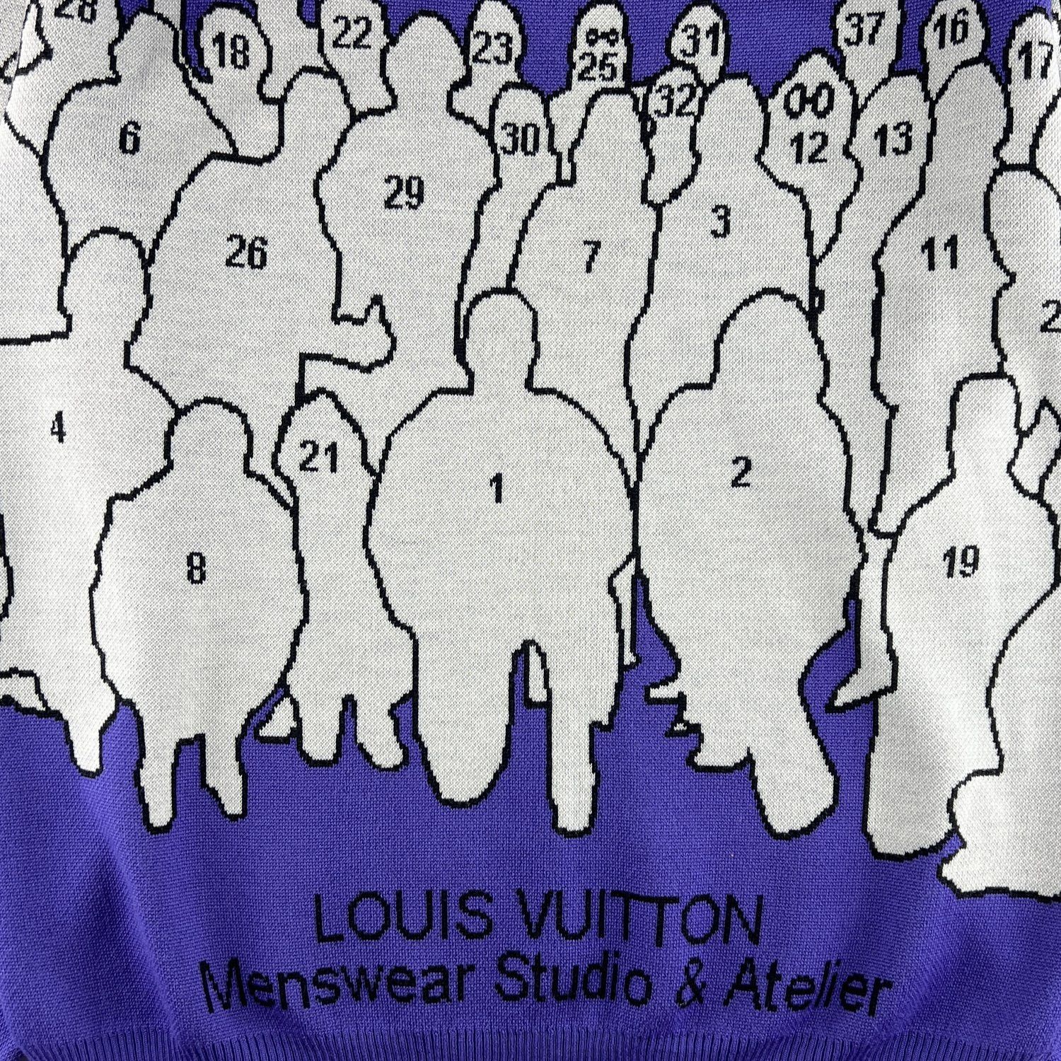 Louis Vuitton Louis Vuitton Purple Studio Jacquard Knit Sweater Size US XL / EU 56 / 4 - 4 Thumbnail