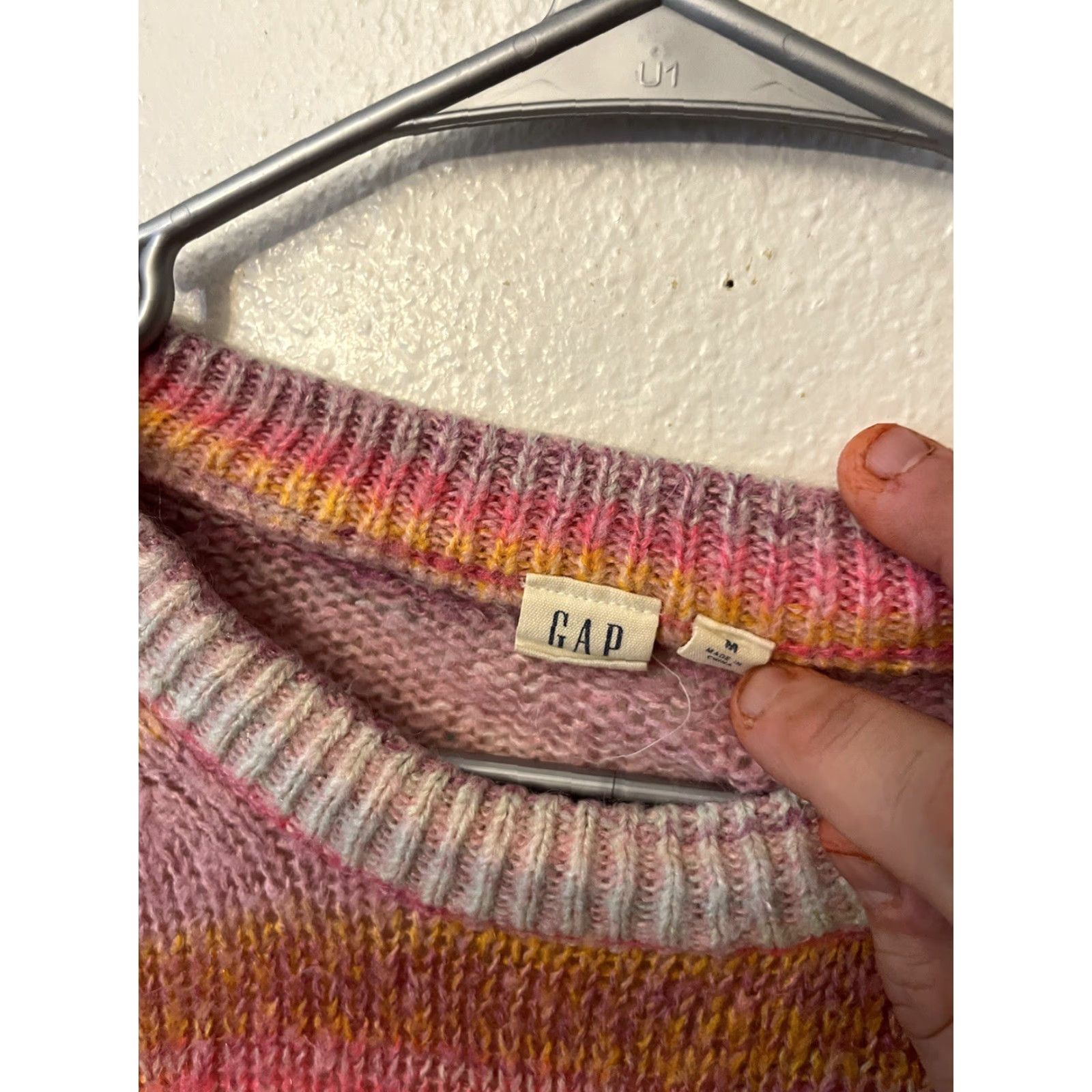 Gap GAP Sweater M Rainbow Striped Pink 90s Preppy Forever Pink Pastel Academia Womens Size M / US 6-8 / IT 42-44 - 2 Thumbnail
