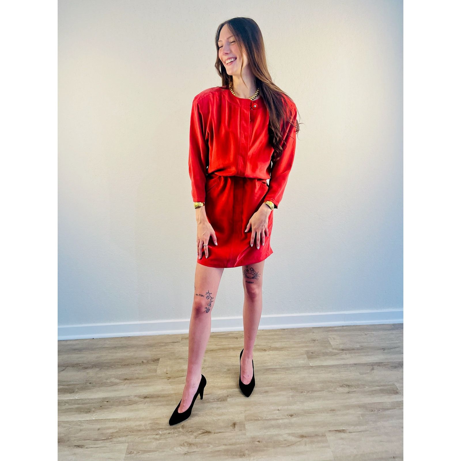 Other Vintage 100% Silk Dress Size M / US 6-8 / IT 42-44 - 9 Thumbnail