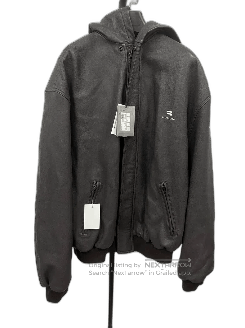 Balenciaga Balenciaga Black Hooded Leather Blouson Jacket. Size US L / EU 52-54 / 3 - 1 Thumbnail