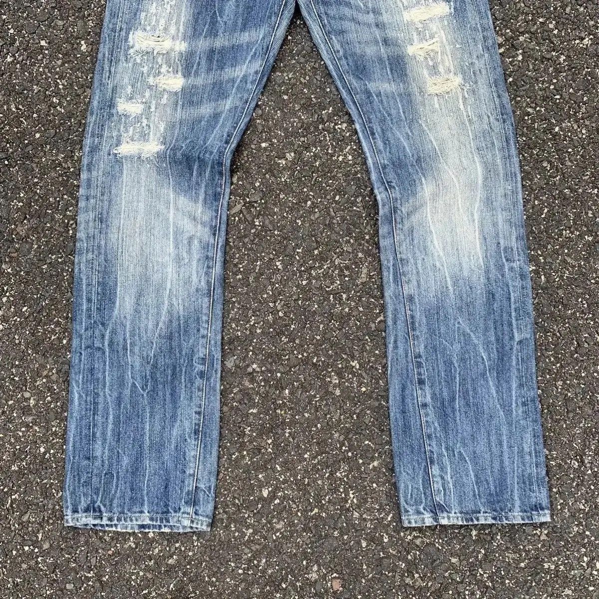 Japanese Brand Snuff Jeans W32 L33 Storm Fading Denim Pants Nice Design Size US 32 / EU 48 - 4 Thumbnail