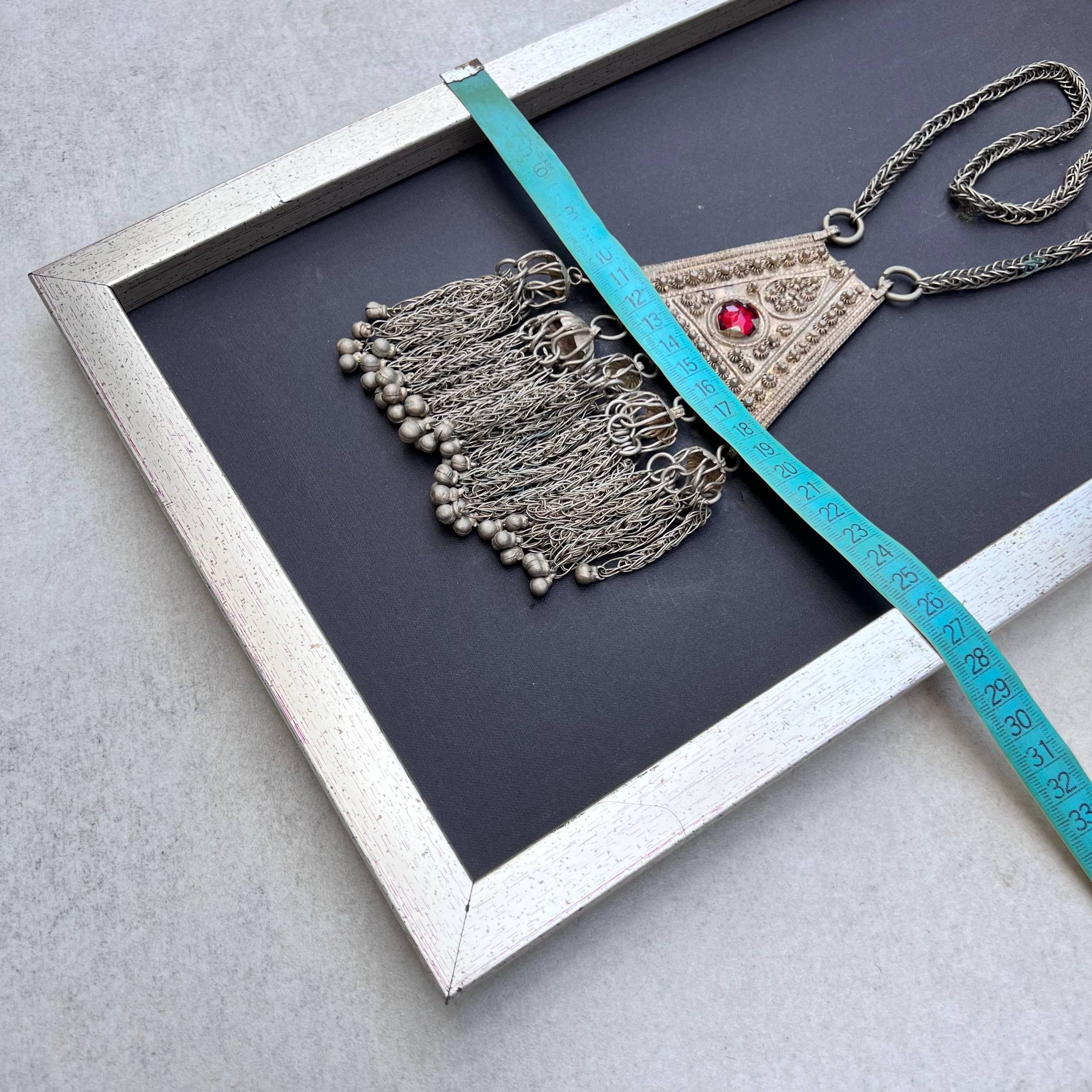 Vintage Antique Yemenite Bedouin Silver Necklace Ethnic Jewelry Size ONE SIZE - 7 Thumbnail