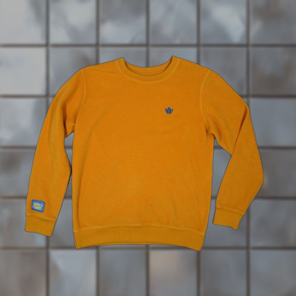 Vintage VINTAGE Dutch Bros Coffee Sweatshirt Men Medium Yellow Cotton Fleece Pullover Crew Neck Logo All Seasons Size US M / EU 48-50 / 2 - 1 Thumbnail