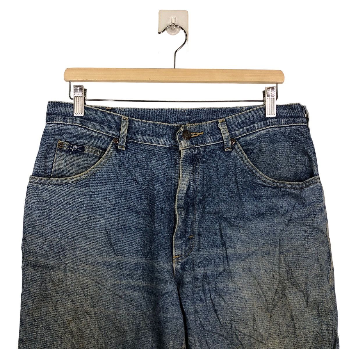 Lee 🔥Rare Distressed Denim Jeans Lee Usa Punk Design Size US 32 / EU 48 - 3 Thumbnail