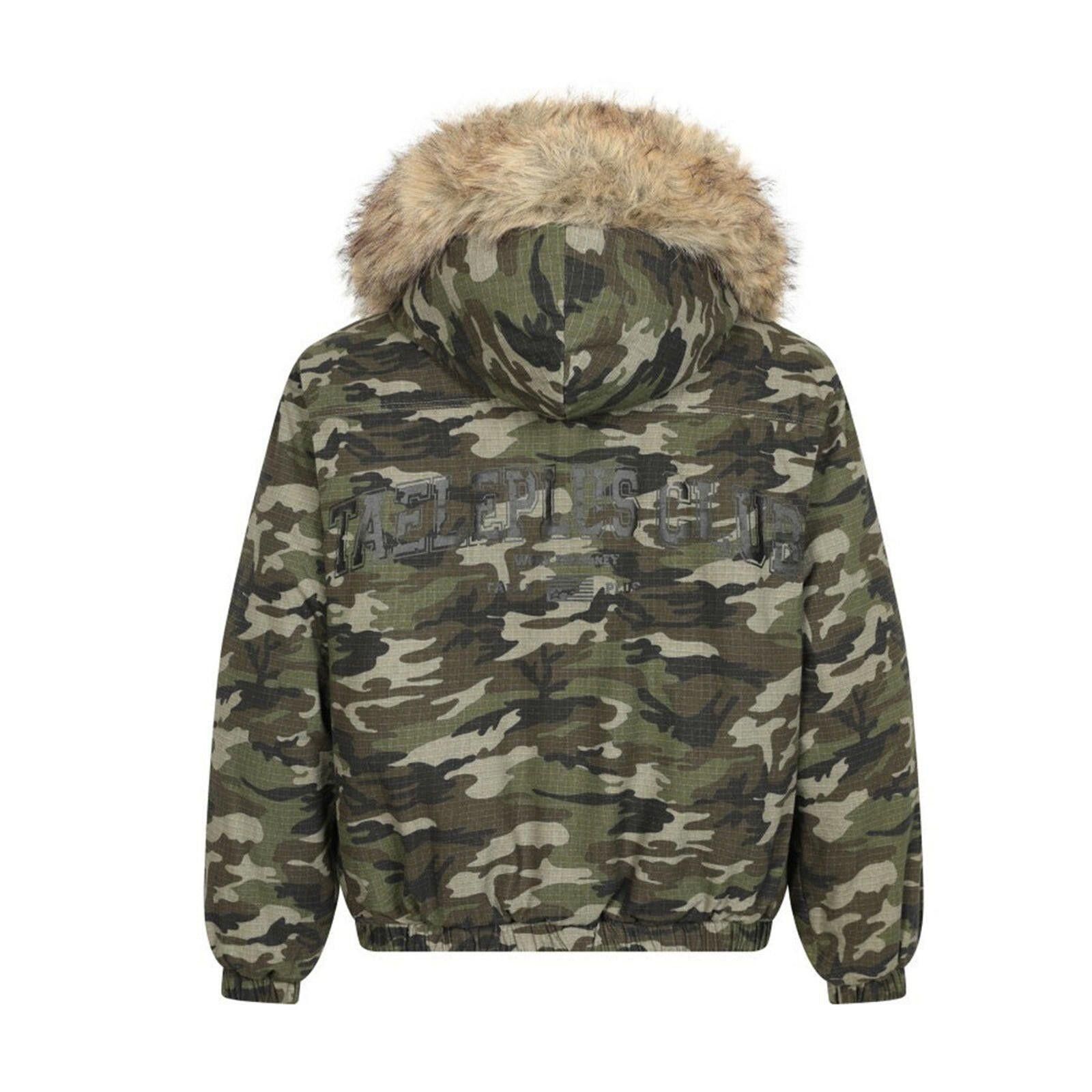 Other Camouflage Fur Hooded Bomber Jacket, Insulated Winter Coat Size US M / EU 48-50 / 2 - 4 Thumbnail