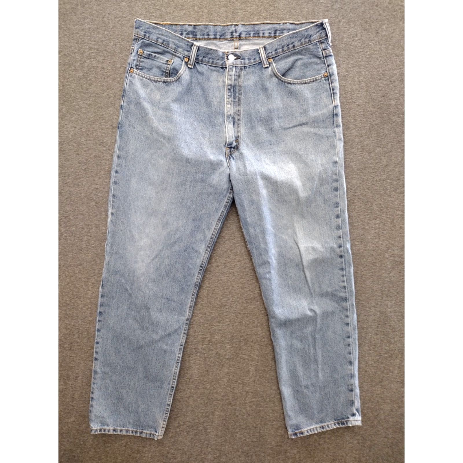 Levi's Levi's 550 Jeans Men's Light Wash Denim Regular Fit 38x44 Blue Cotton Blend 5-Pocket Zipper Button Closure Vintage 90s Theme) Size US 38 / EU 54 - 2 Thumbnail