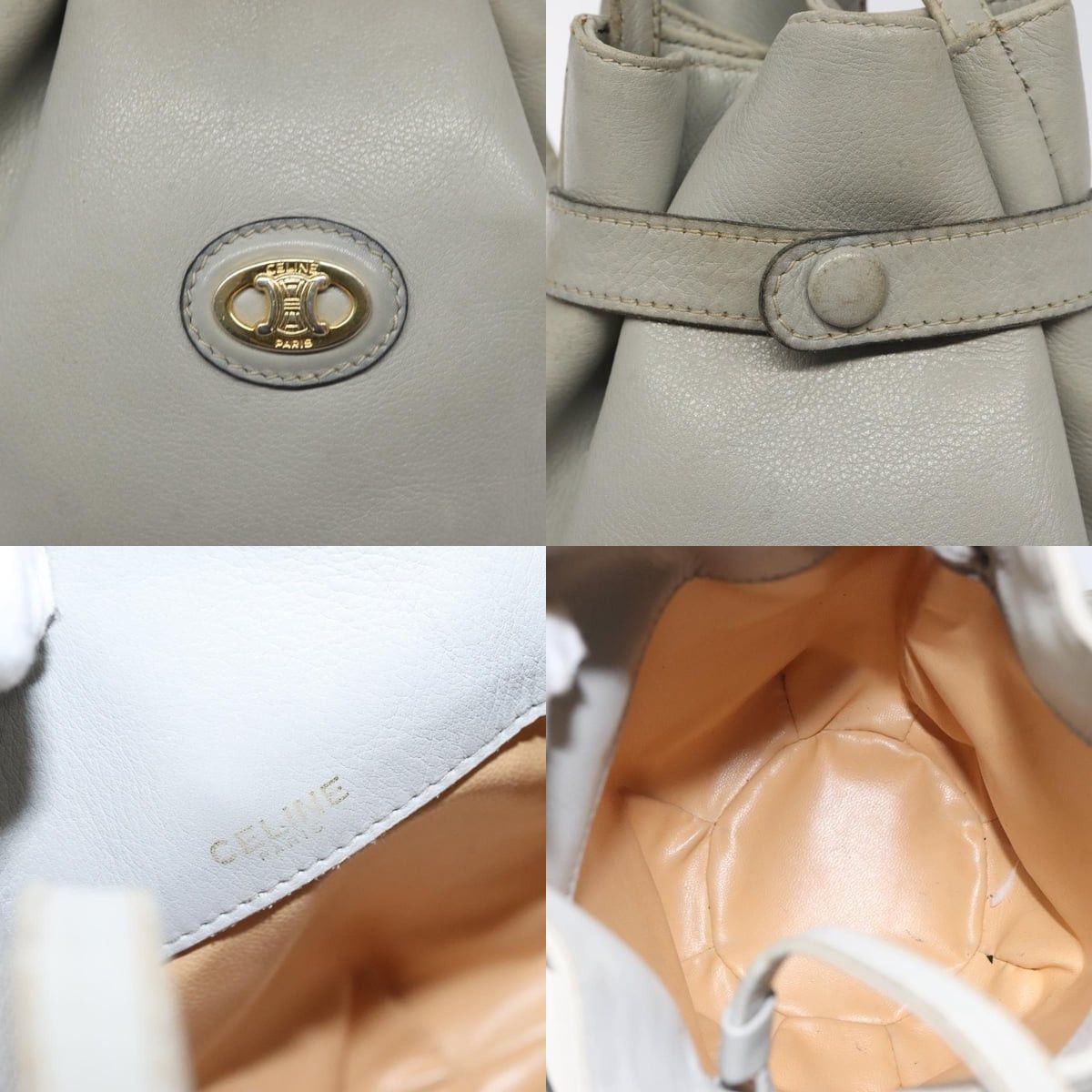 Celine CELINE Shoulder Bag Leather Light Blue Gold Size ONE SIZE - 11 Thumbnail