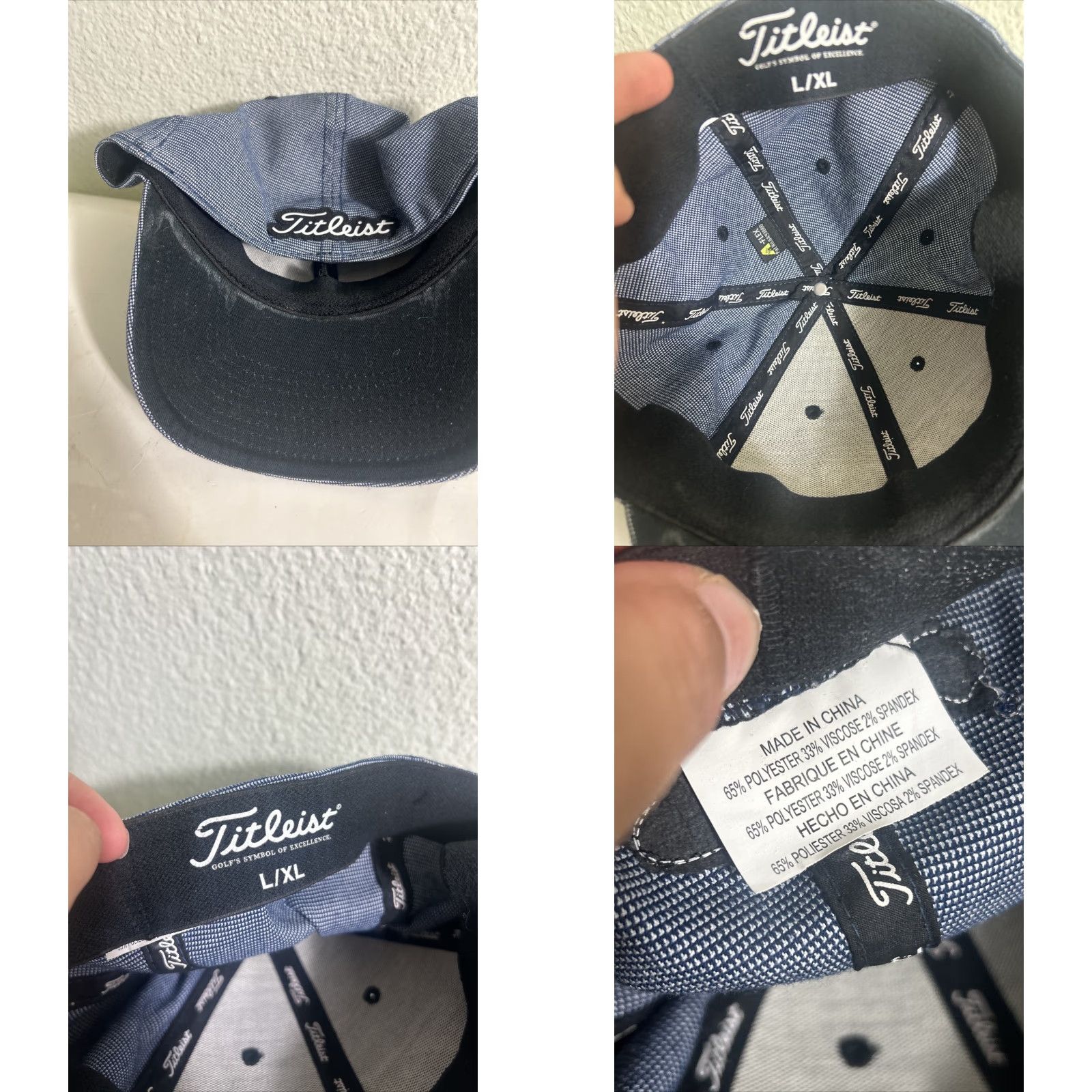 Titleist VINTAGE-NO Titleist Hat Golf Cap XL Gray Plaid Embroidered Logo Adjustable Strap Unisex Adults Cap Style Golf Hat Size ONE SIZE - 9 Thumbnail