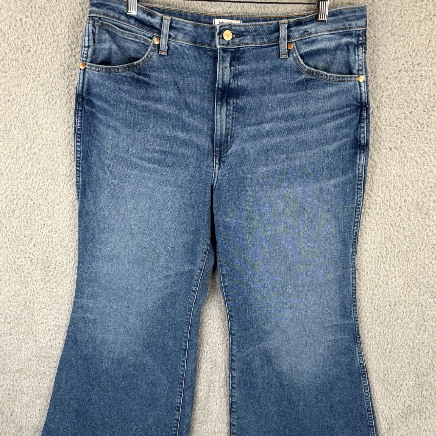 Wrangler Wrangler Women Wanderer 622 Denim Jeans 36x29 High Rise Flare Wide Leg Blue Jeans Size 25" / US 0 / IT 36 - 2 Thumbnail