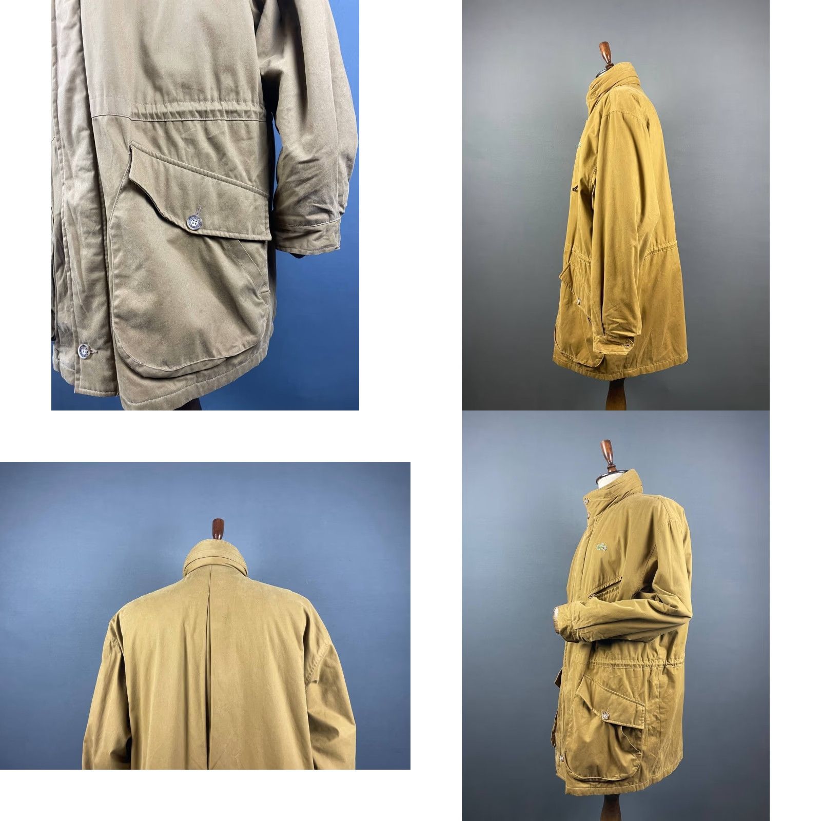 Lacoste Lacoste Jacket Mens Regular Size 6 Beige Cotton Full Zip Mid-Length Winter Warm Long Sleeve Sports Outdoor Regular Mens Beige Lacoste Jacket Size US S / EU 44-46 / 1 - 8 Thumbnail