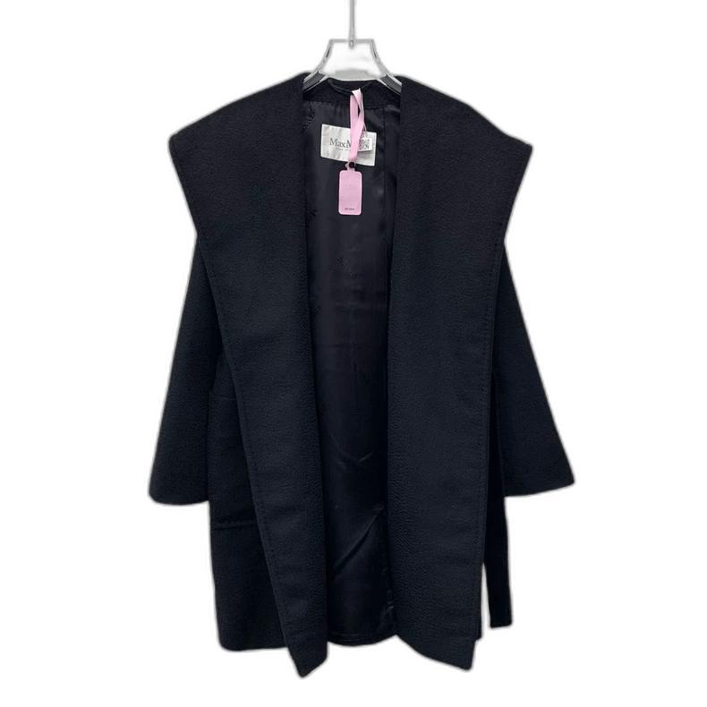 Max Mara Maxmara Black Hooded Belted Coat Size XS Size XS / US 0-2 / IT 36-38 - 1 Thumbnail