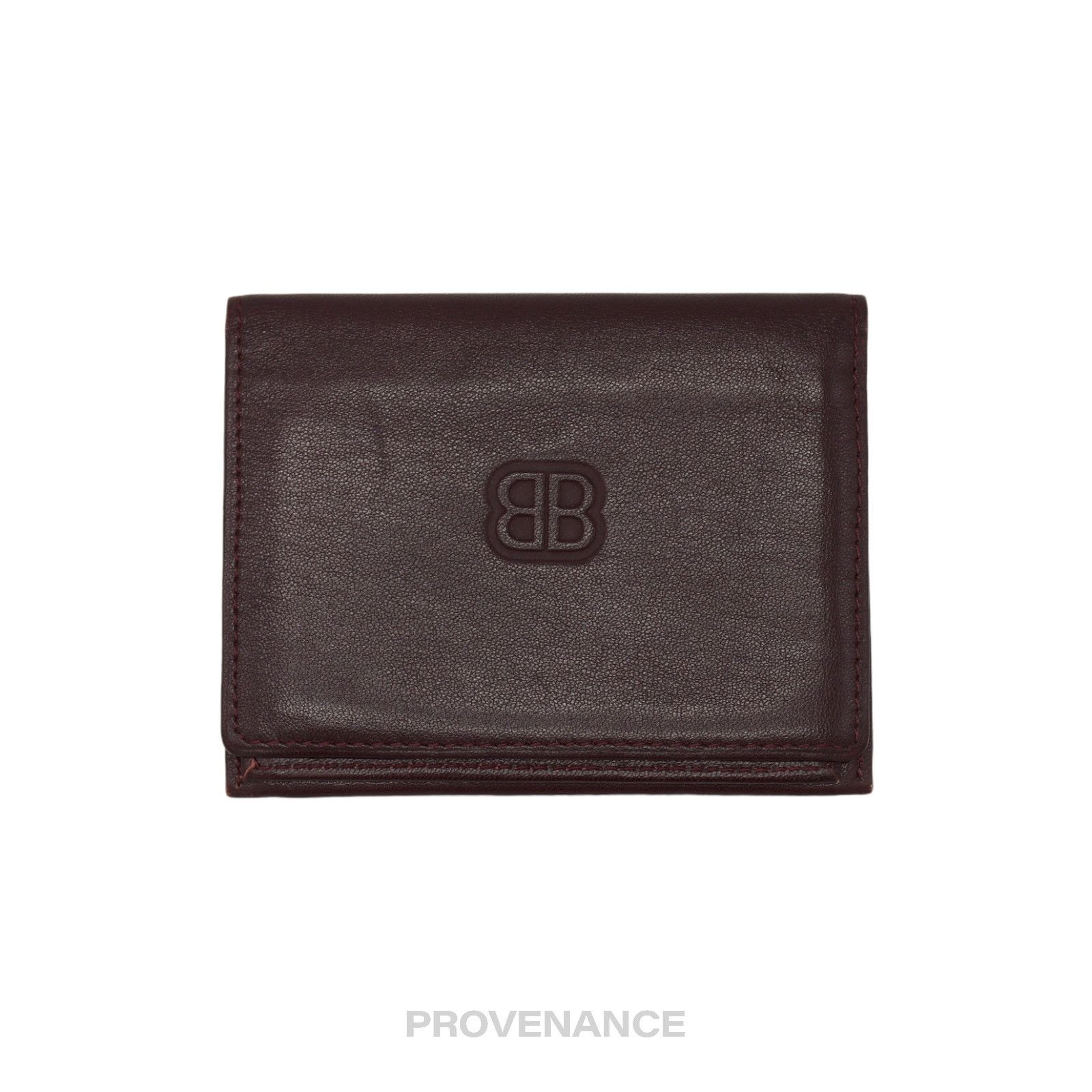 Balenciaga 🔴 Balenciaga BB Logo Bifold Wallet - Deep Burgundy Size ONE SIZE - 1 Thumbnail