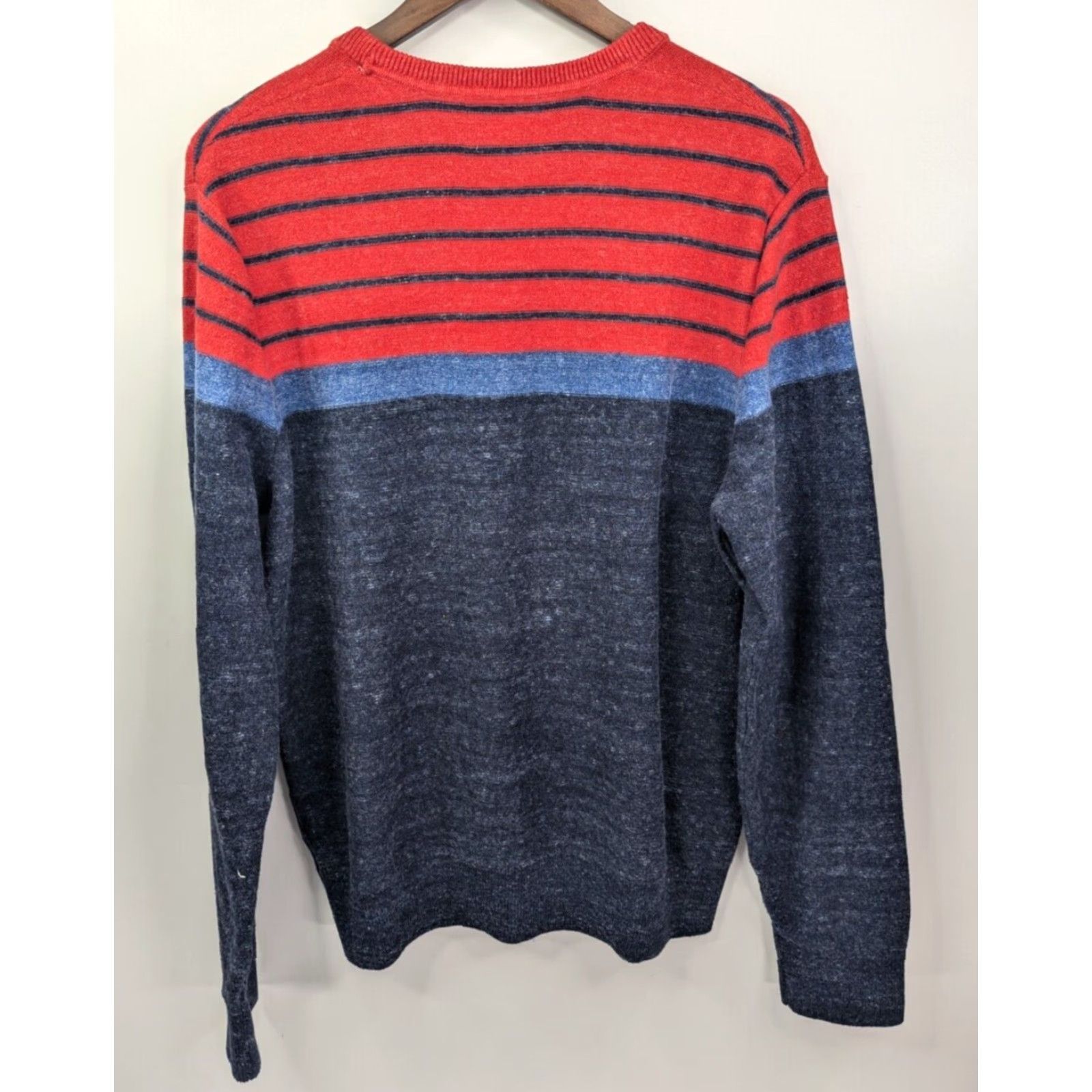 Gap Gap Sweater Men Large Cotton Crew Neck Pullover Navy Blue Red Stripe Budding Size US L / EU 52-54 / 3 - 3 Thumbnail