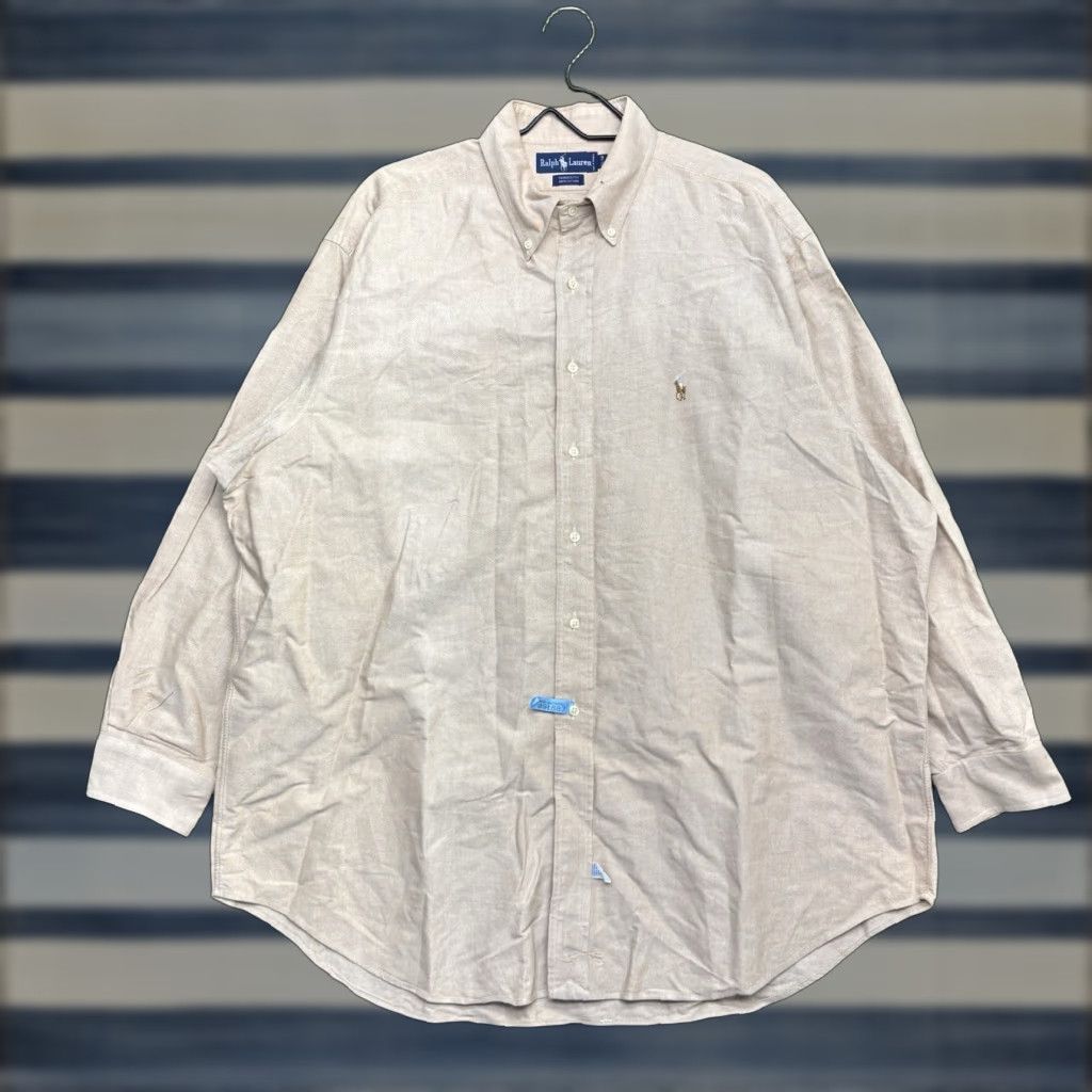 Ralph Lauren Ralph Lauren Yarmouth Button Up Shirt Mens 17.5/34 Beige Flesh Pony Cotton Size US XXL / EU 58 / 5 - 1 Thumbnail