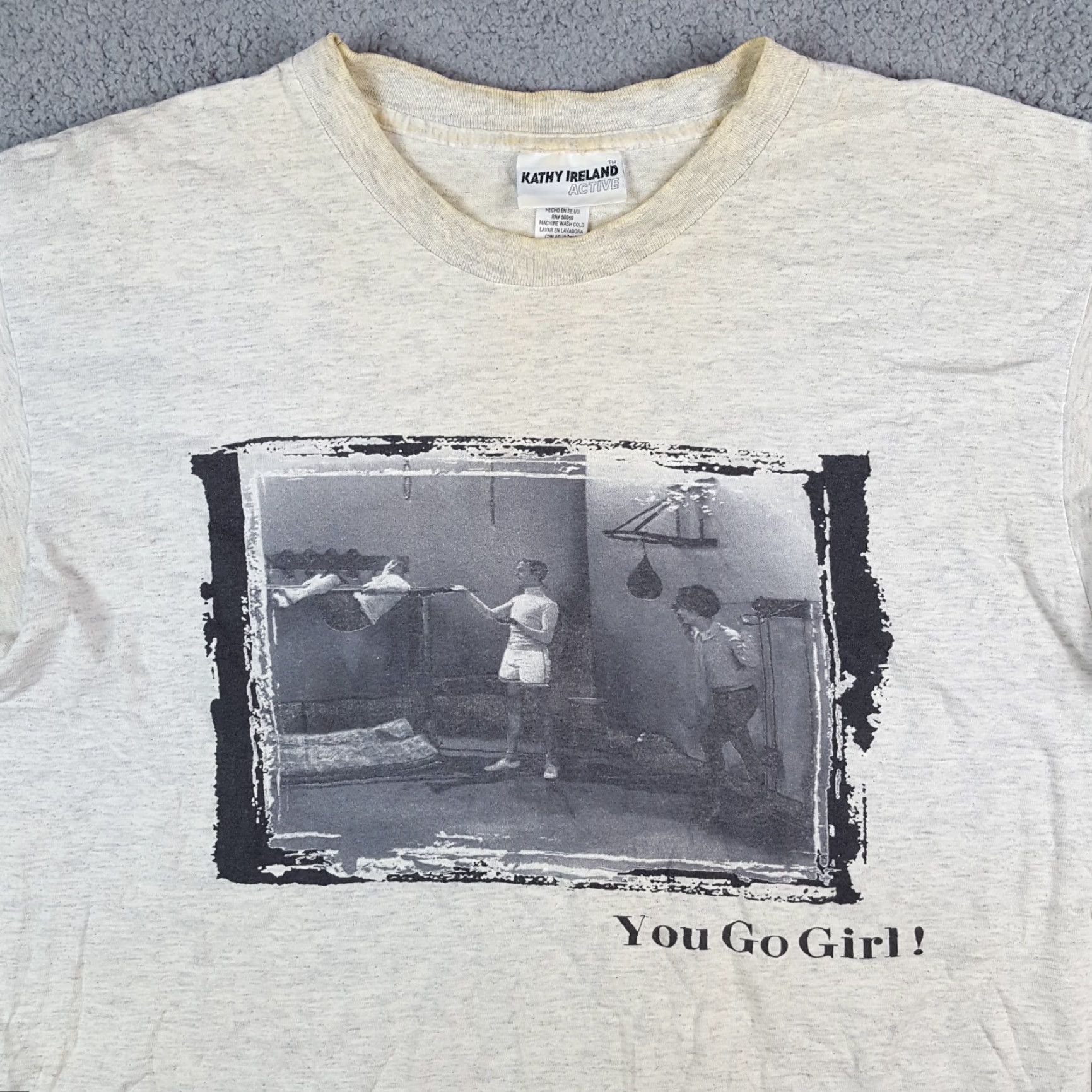 Vintage Vintage 90s You Go Girl Gym Workout Women's Small Oversized Gymnastics T Shirt Size S / US 4 / IT 40 - 2 Thumbnail