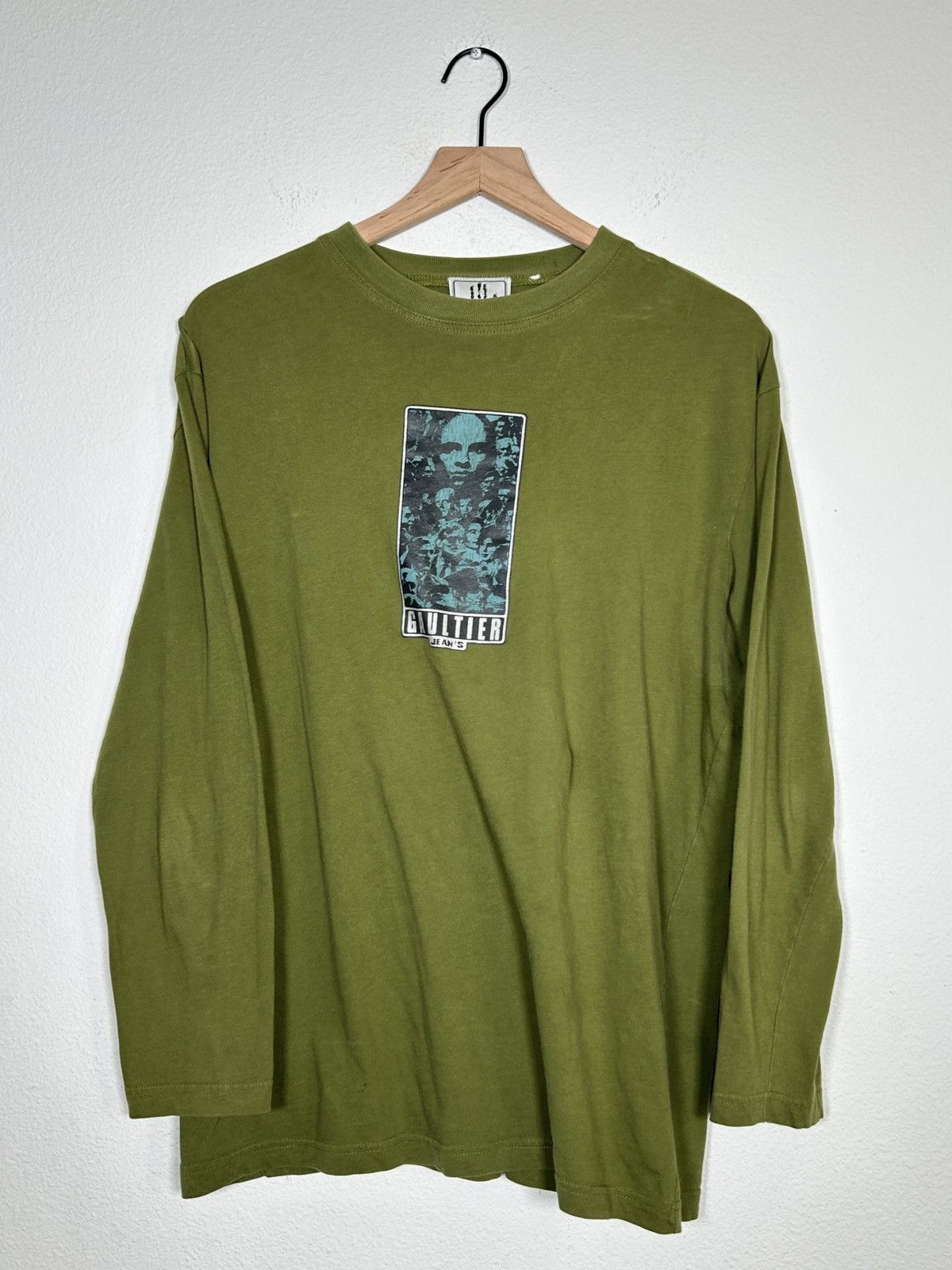 Jean Paul Gaultier 90’s Faces Logo Printed Longsleeve Size US M / EU 48-50 / 2 - 1 Thumbnail