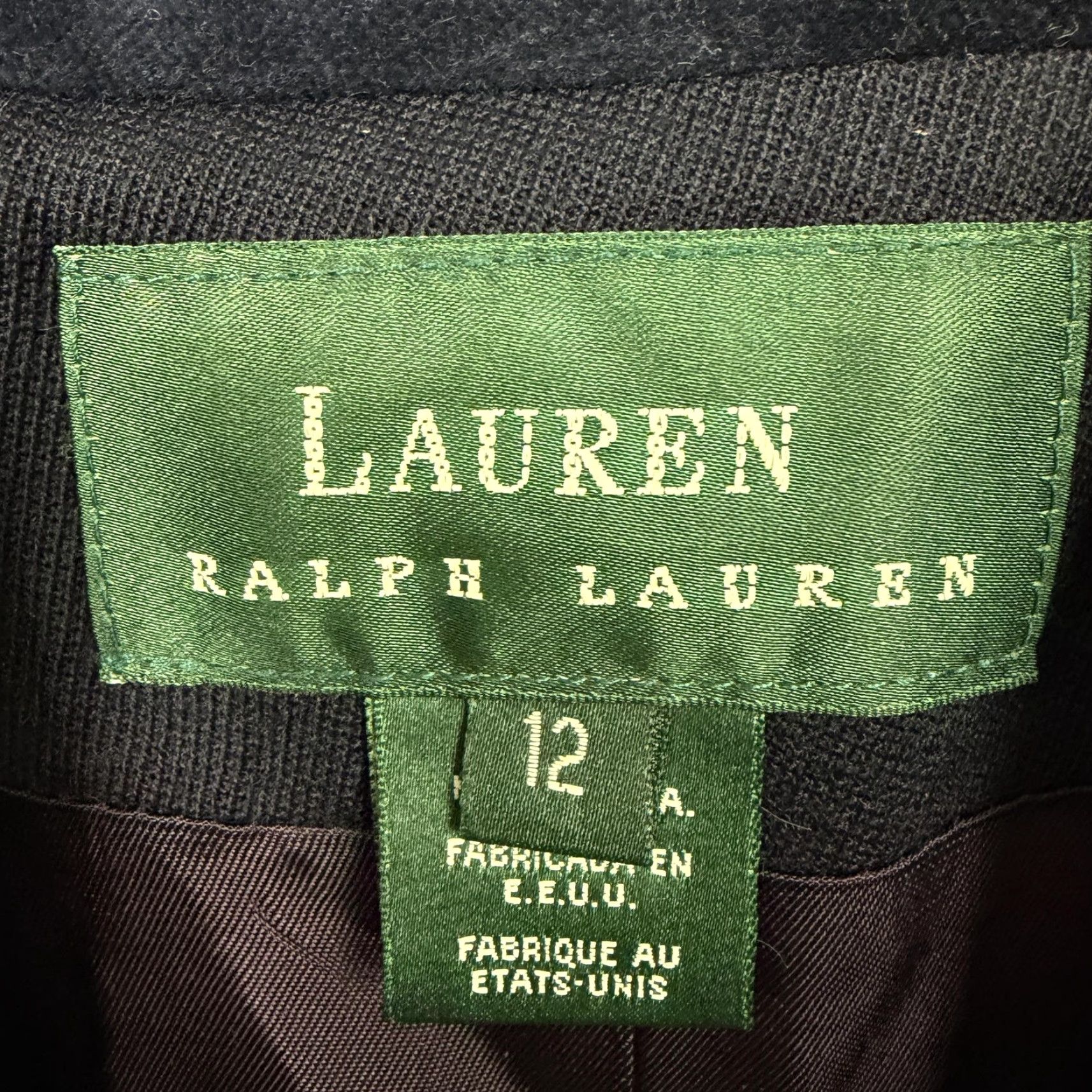 Ralph Lauren VINTAGE Lauren Ralph Lauren Blazer Women 12 Blue Wool Five-Button Notch Lapel Longline Business Suit Jacket Size XL / US 12-14 / IT 48-50 - 5 Thumbnail