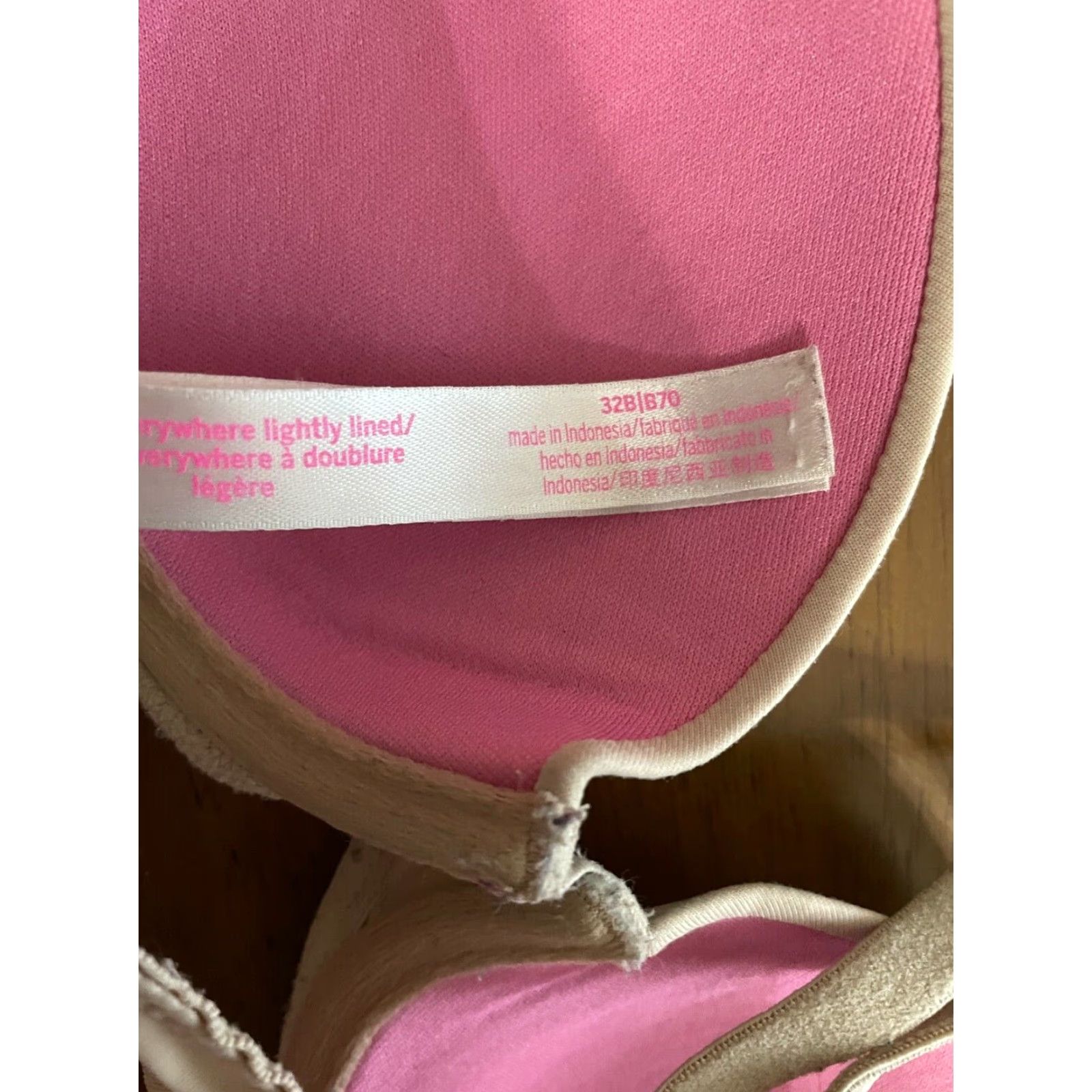Victoria's Secret Victoria’s Secret Where Everywhere PINK Lightly Lined Bra 32B TAN Womens Bra Lightly Lined T-Shirt Cup Size B Size ONE SIZE - 4 Thumbnail