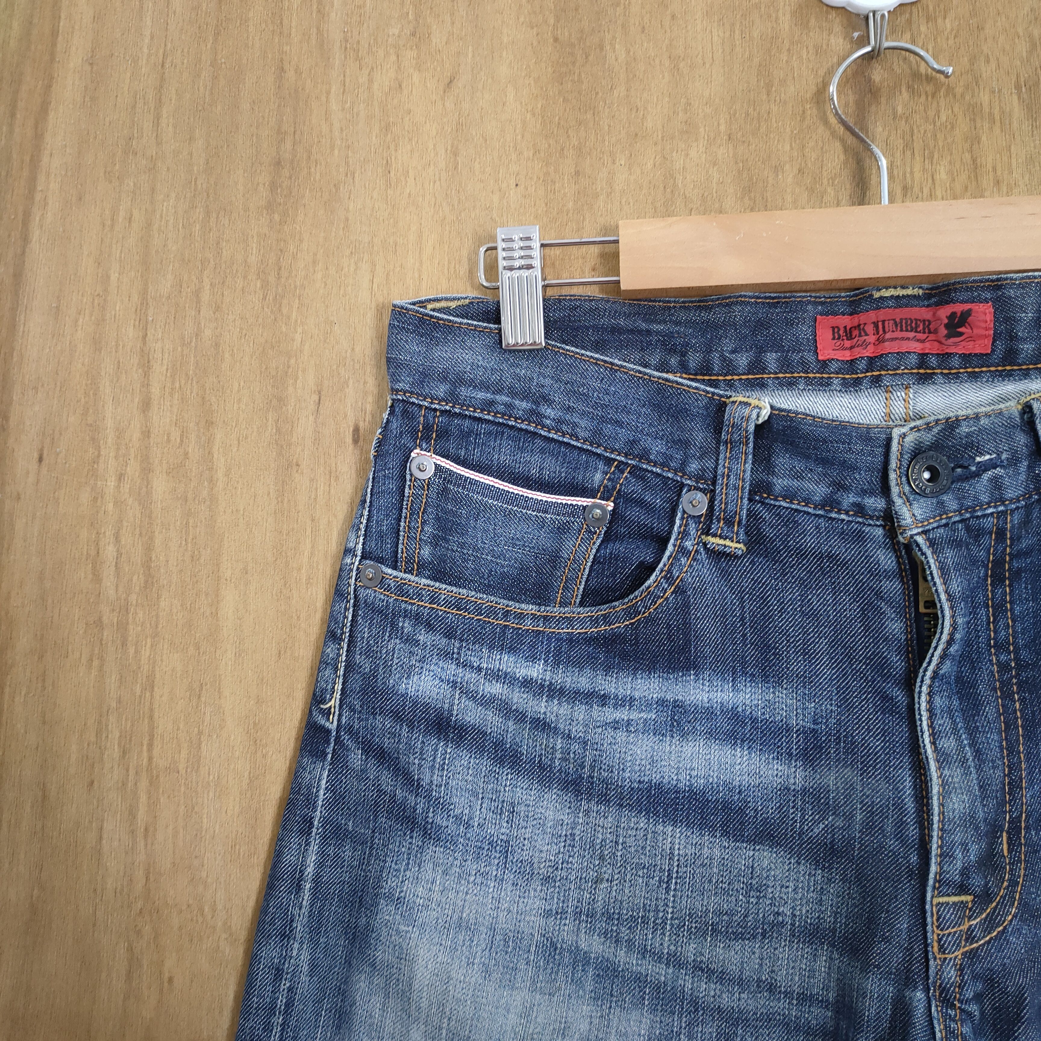 Jean × Numbers VINTAGE BACK NUMBER FADED DISTRESSED DENIM JEANS PANTS Size US 30 / EU 46 - 6 Thumbnail