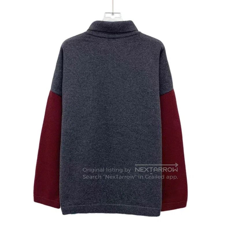 Loewe Loewe Color-blocked logo embroidered wool collar single-br Size S / US 4 / IT 40 - 2 Thumbnail