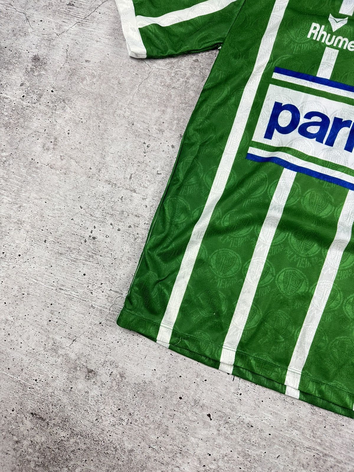 Vintage 1993/94 Rhumell Palmeiras #10 Match Worn Home Jersey Size US L / EU 52-54 / 3 - 7 Thumbnail