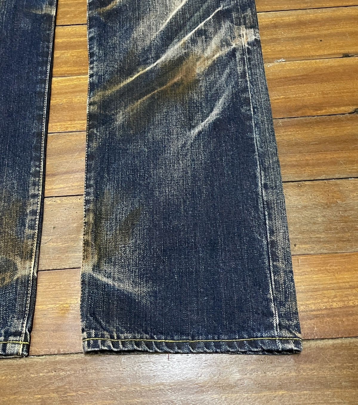 Japanese Brand Rare Design Vintage Japanese Brand Flared Ripped Jeans 1990s Size US 33 - 6 Thumbnail
