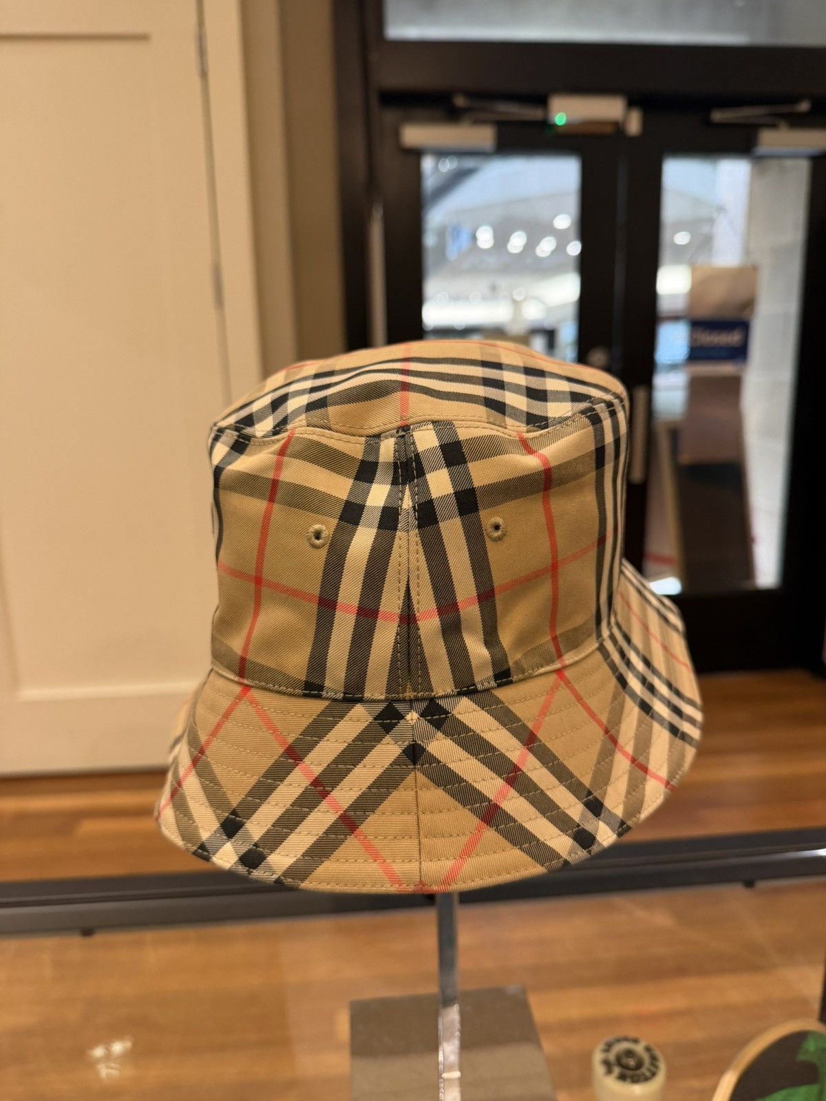 Burberry Burberry Checkered Bucked Hat - Beige Size ONE SIZE - 4 Thumbnail