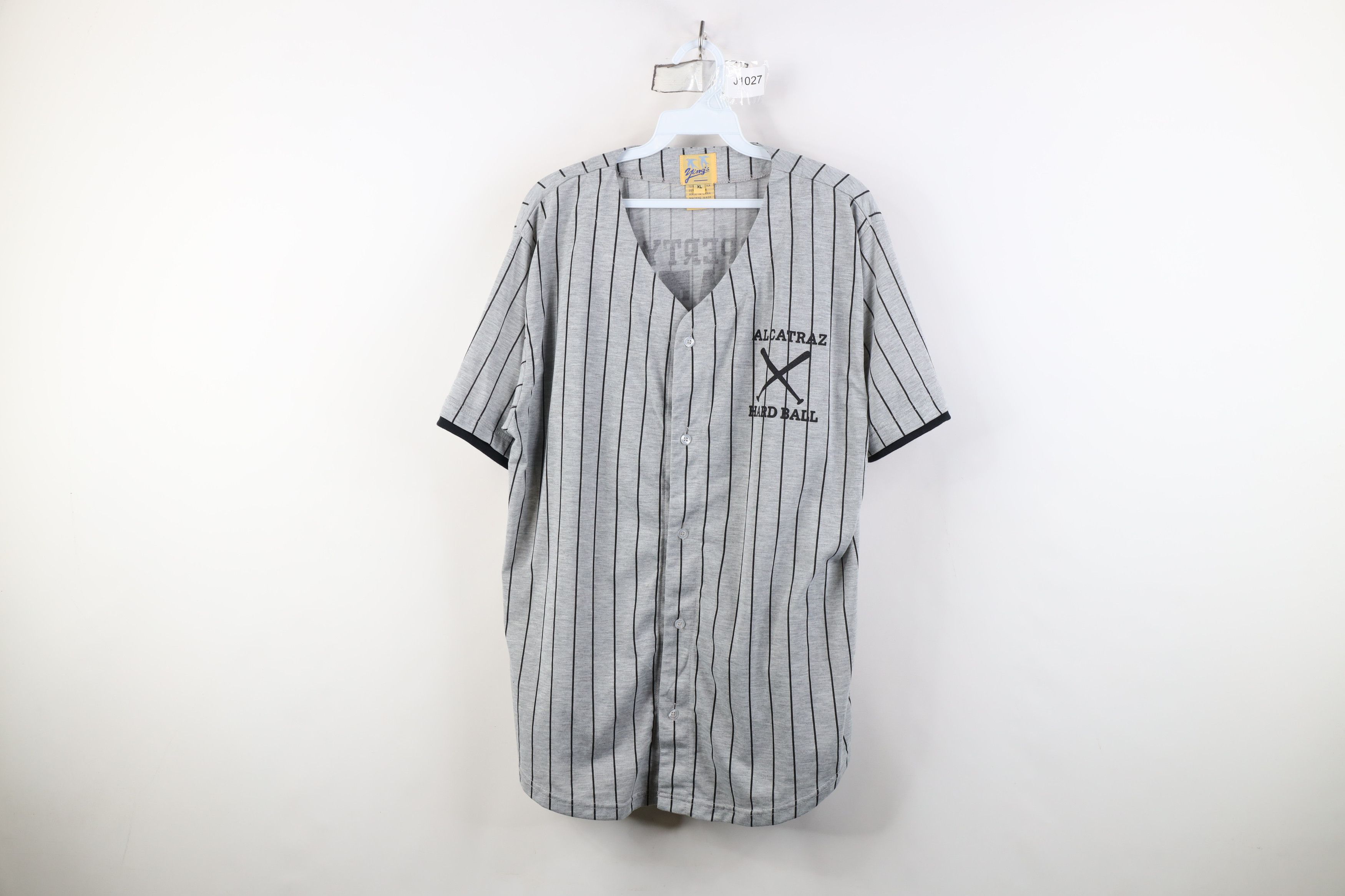 Vintage Vintage 90s Streetwear Prison Hard Ball Baseball Jersey Size US XL / EU 56 / 4 - 1 Thumbnail